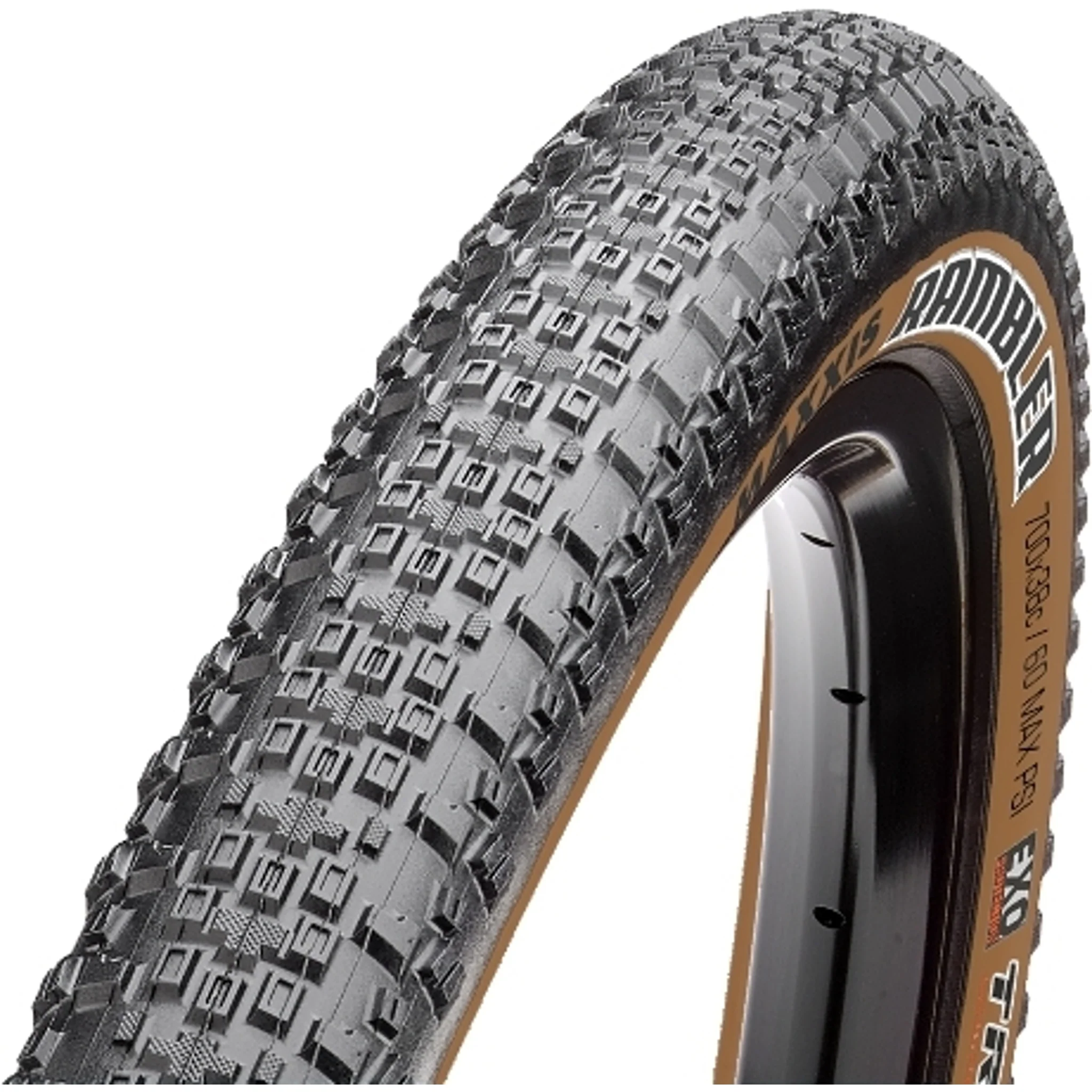Maxxis Rambler Folding Gravel Tyre EXO TR 60 TPI 700 x 38c Tan Wall