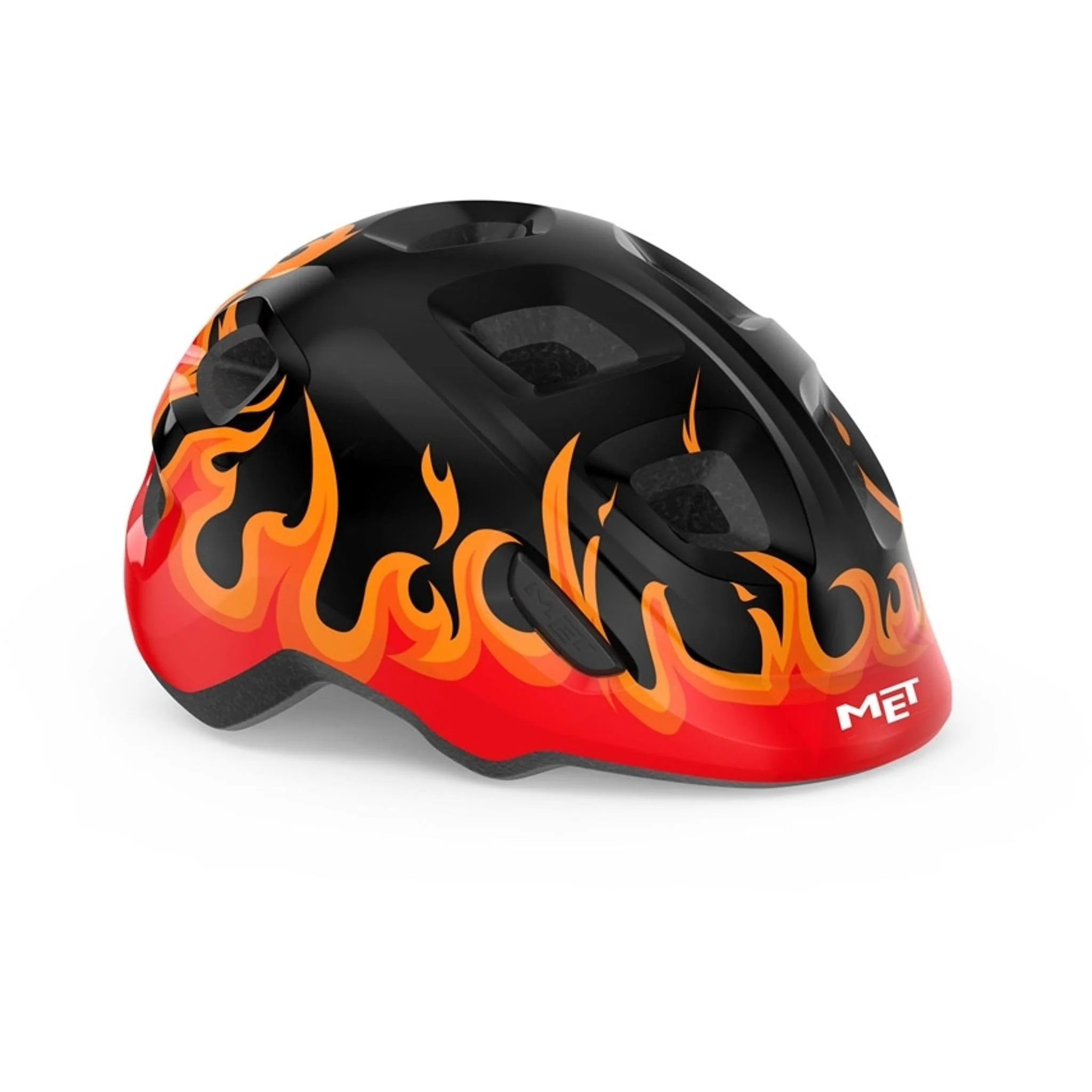 MET Hooray Kids Helmet Black Flames XS 46-52cm