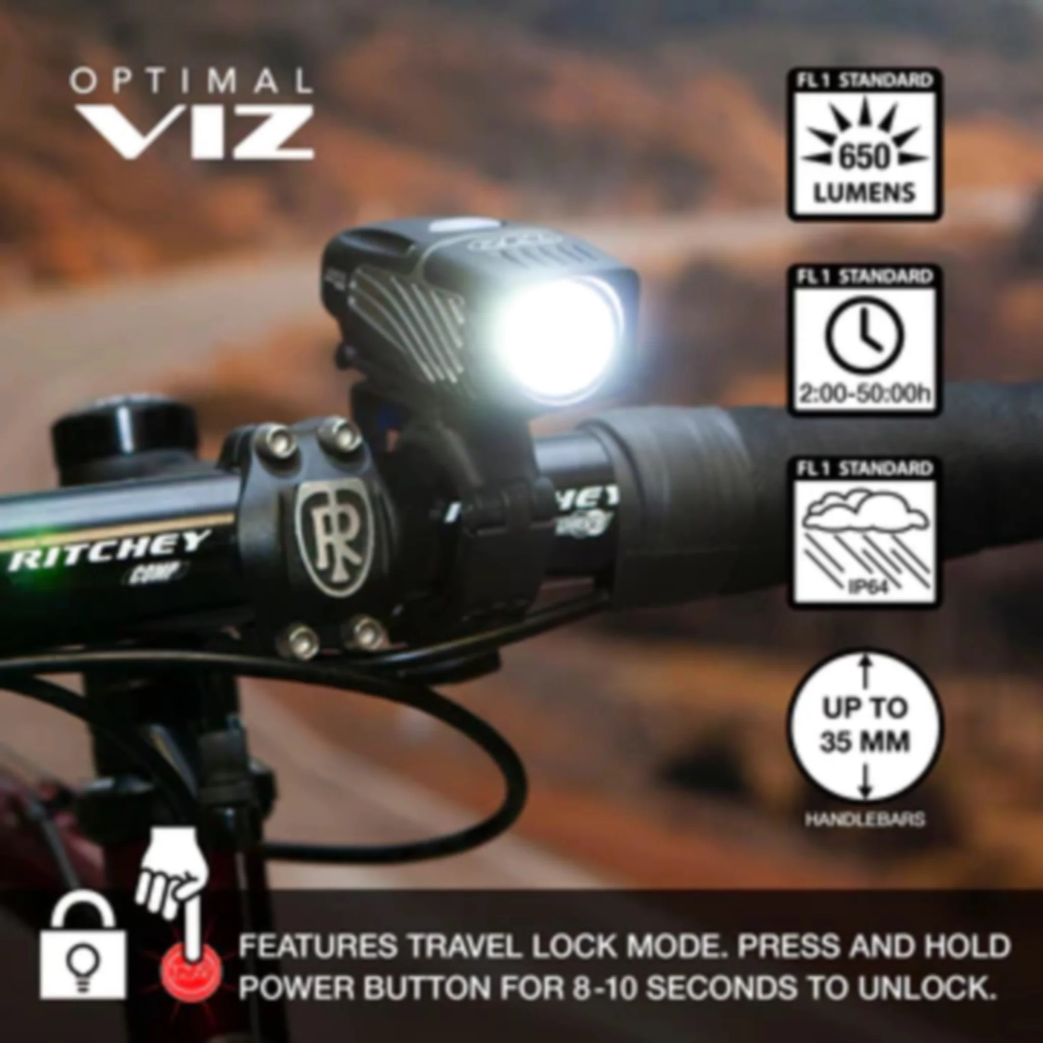 NiteRider Lumina Micro 650 & Vmax+ 150 Combo Front and Rear Light Set - Image 2