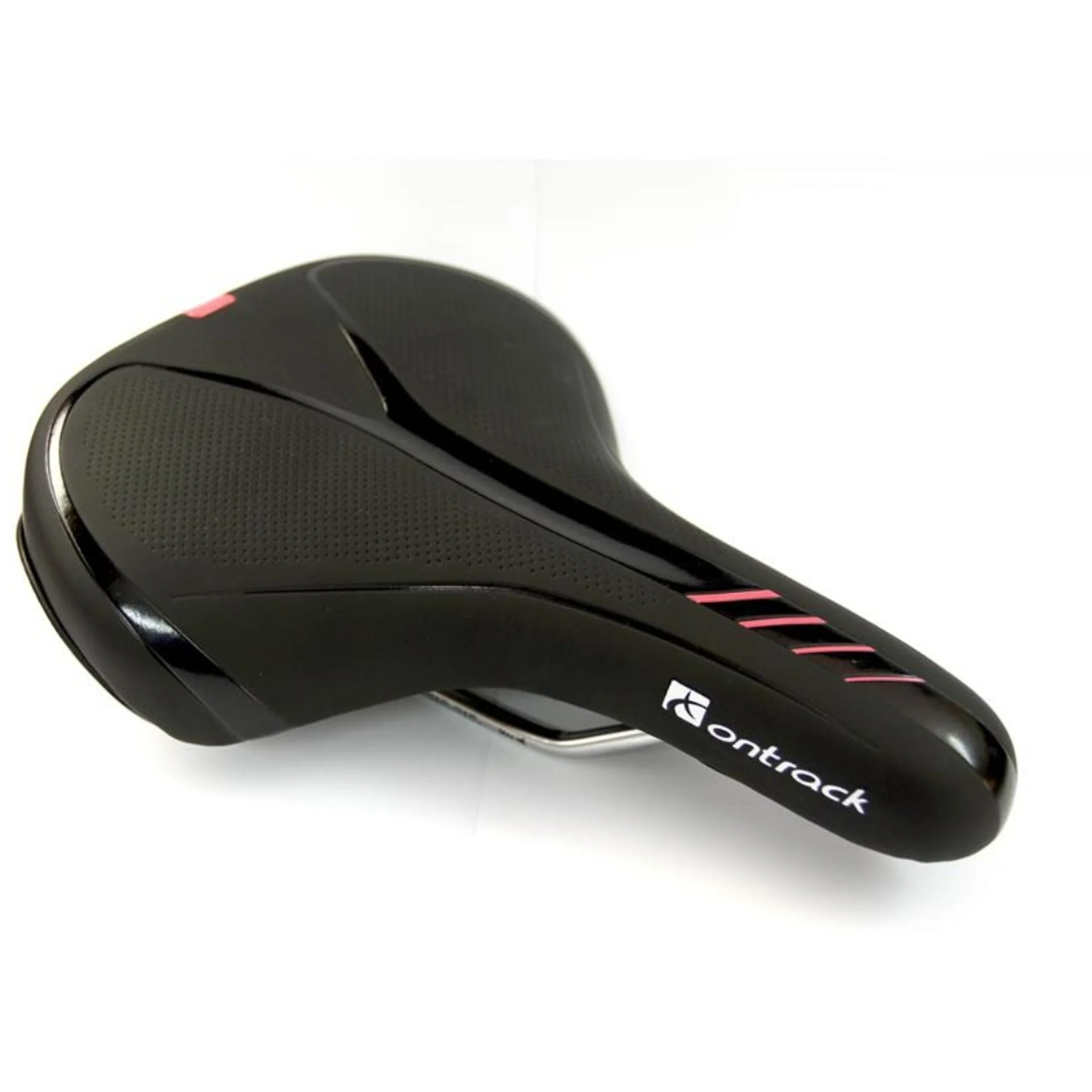 On Track Saddle Womens Gel Moulded Black/Fluro Pink Base Cut