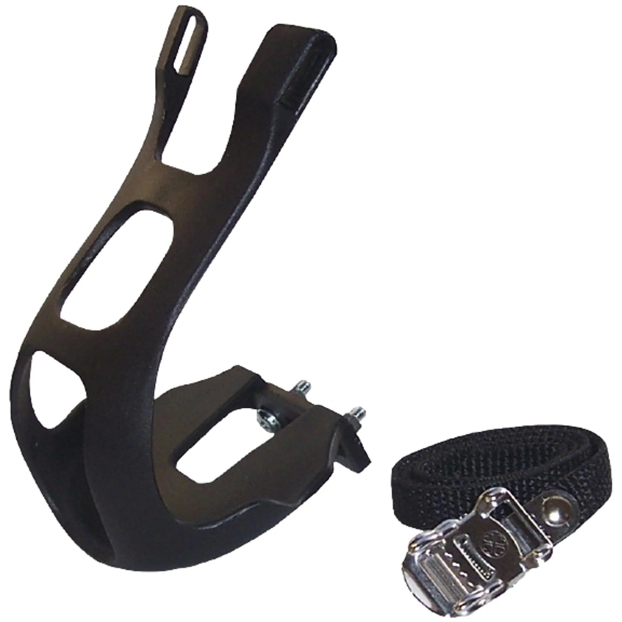 On Track MTB Toe Clip With Straps Black Plastic - Image 2