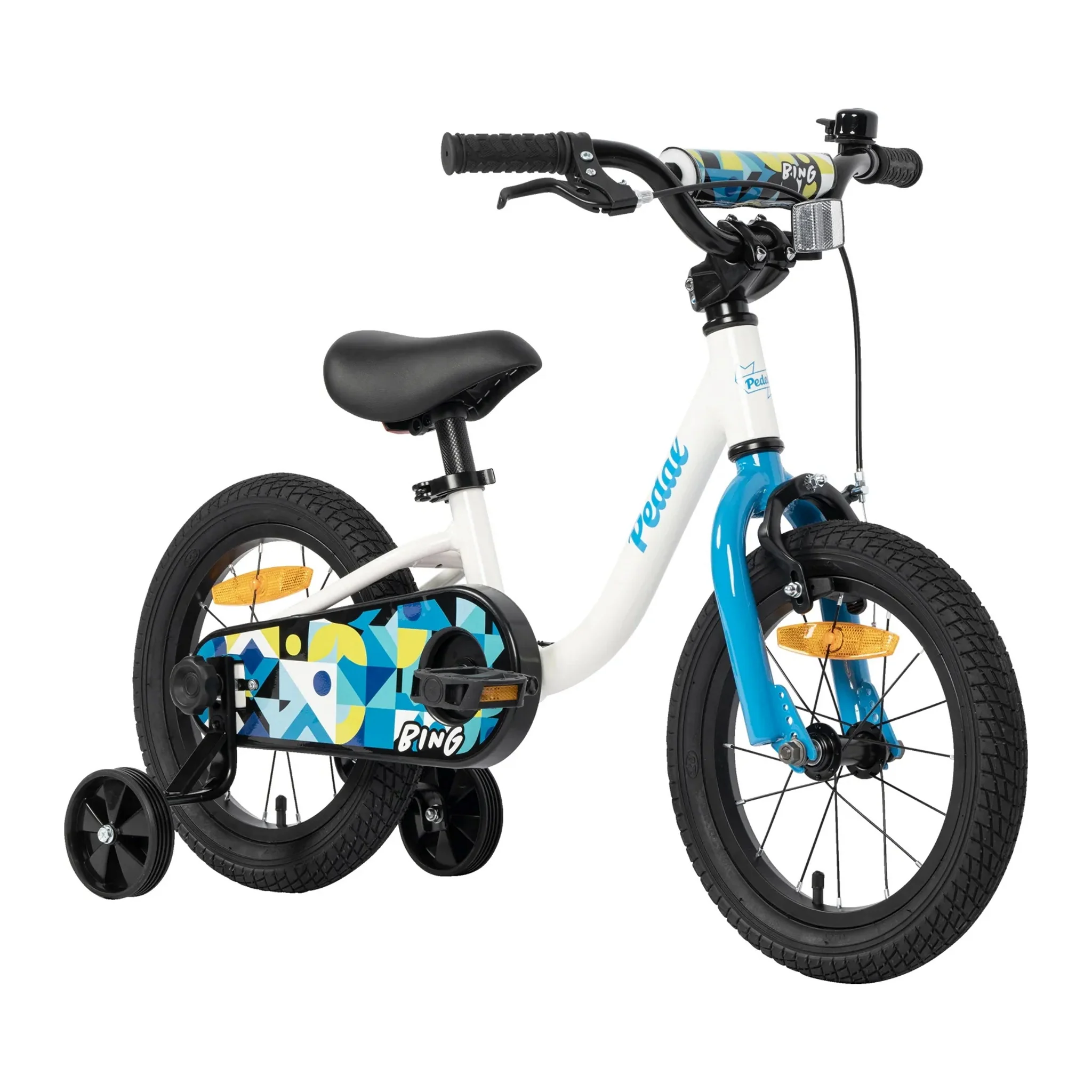 Pedal Bing 14" Kids Bike White/Blue - Image 2