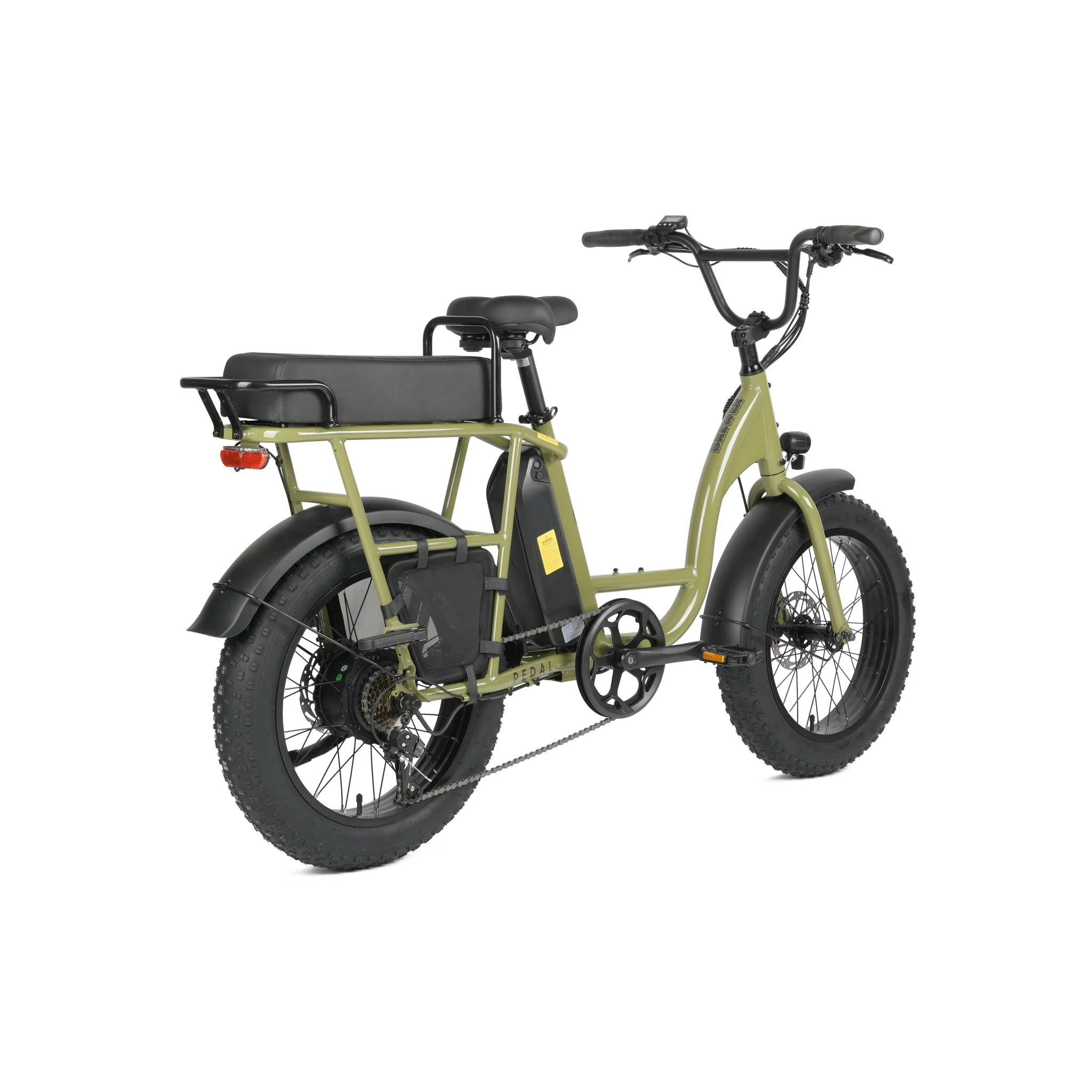 Pedal Brewer Electric Fat Tyre Cruiser Bike Dark Green 560Wh Battery - Image 3