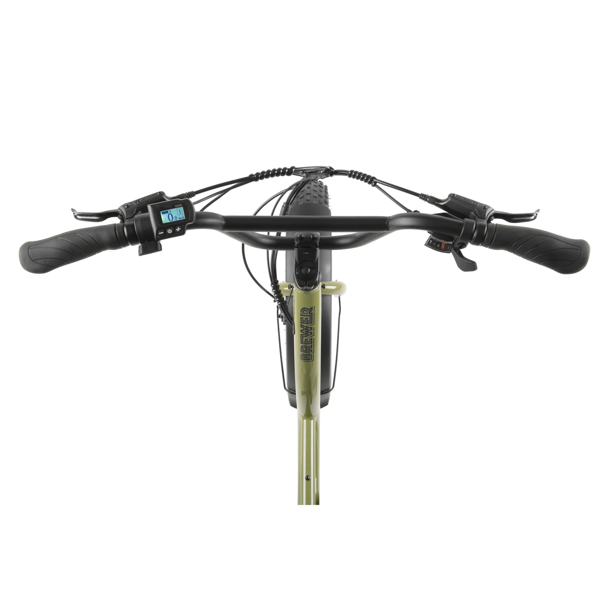 Pedal Brewer Electric Fat Tyre Cruiser Bike Dark Green 560Wh Battery - Image 4