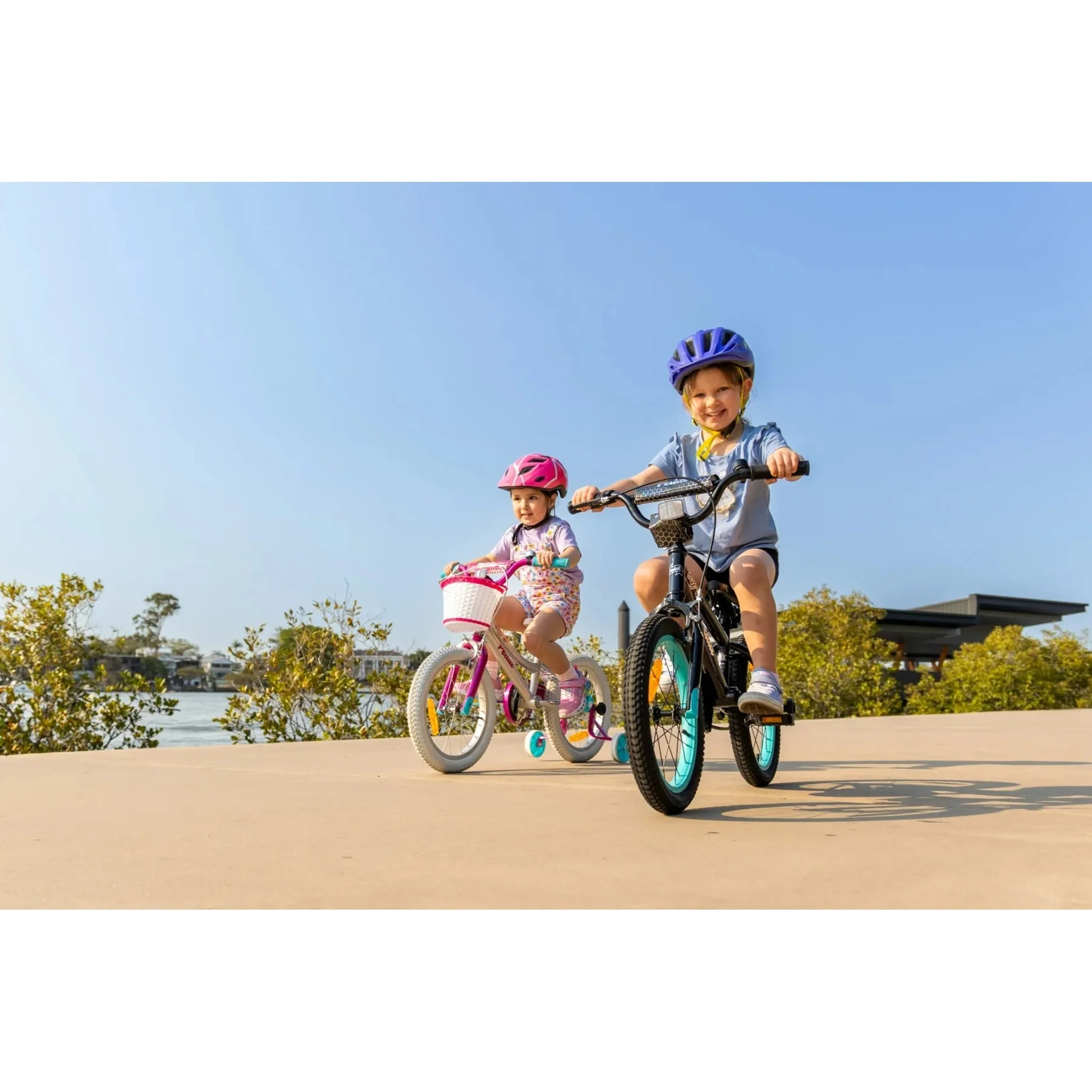 Pedal Buzz 16" Steel Kids Bike Silver/Pink/Blue - Image 3