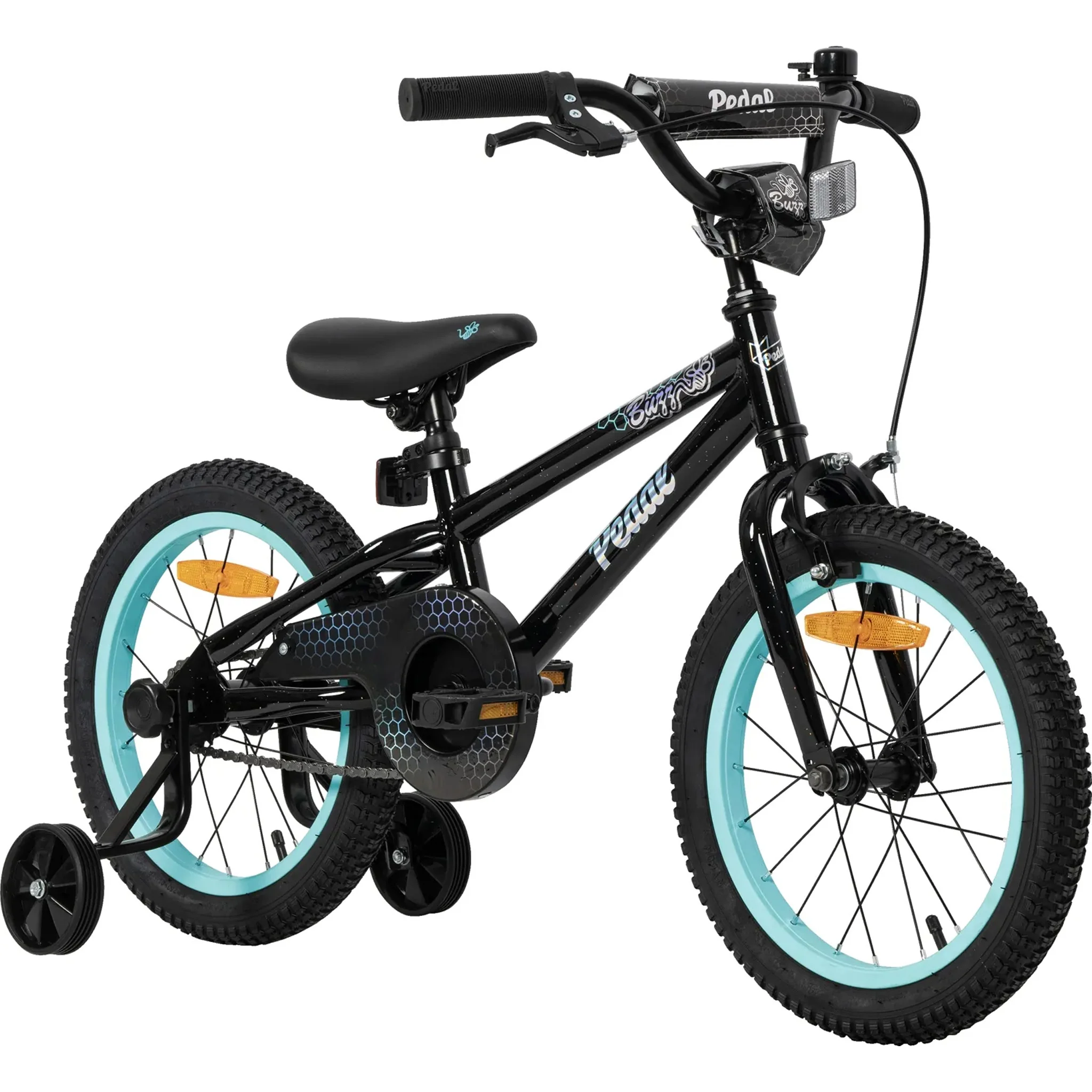 Pedal Buzz 16" Kids Bike Black/Blue (Sprinkles) - Image 2