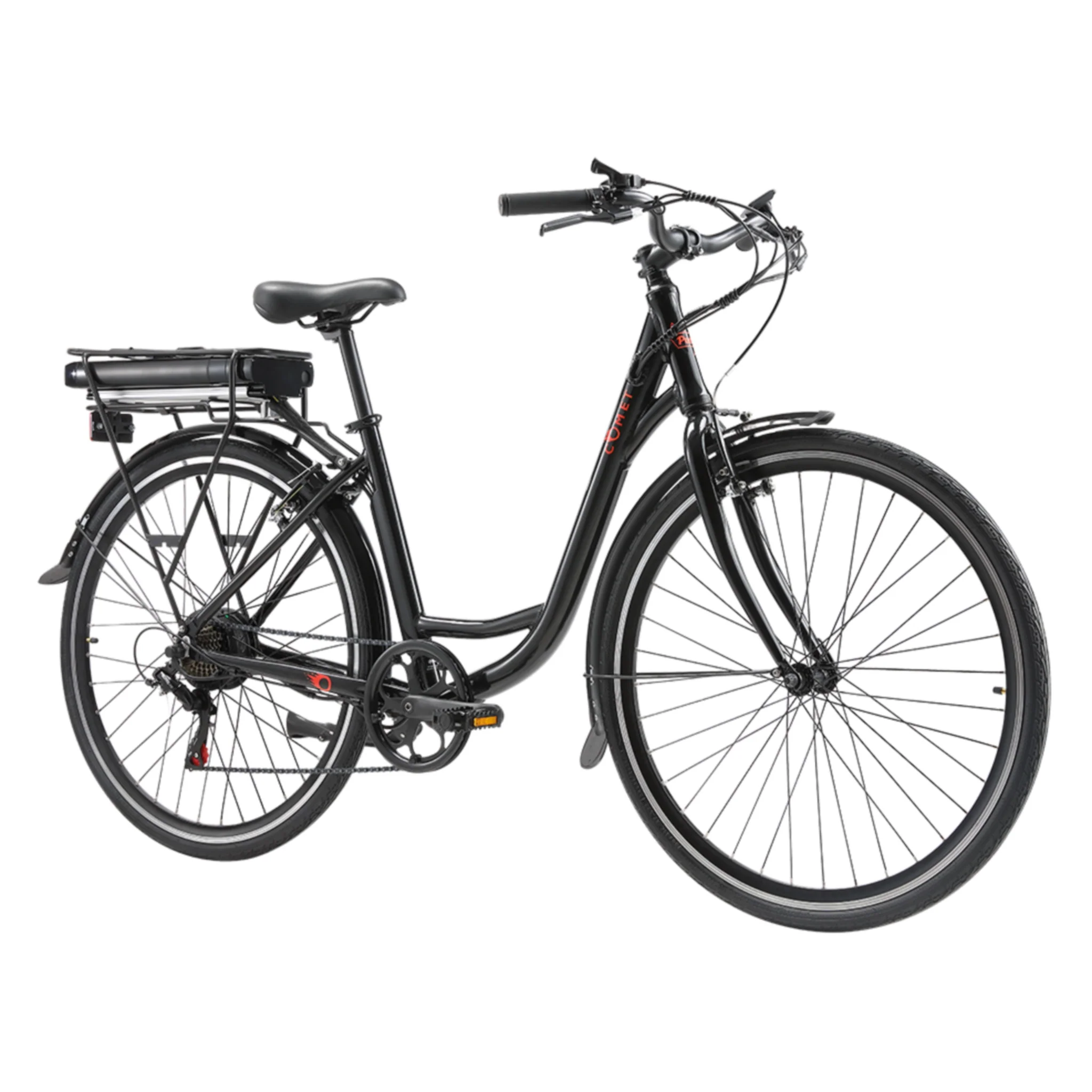 Pedal Comet Electric Cruiser Bike 374Wh Battery Black/Orange - Image 2