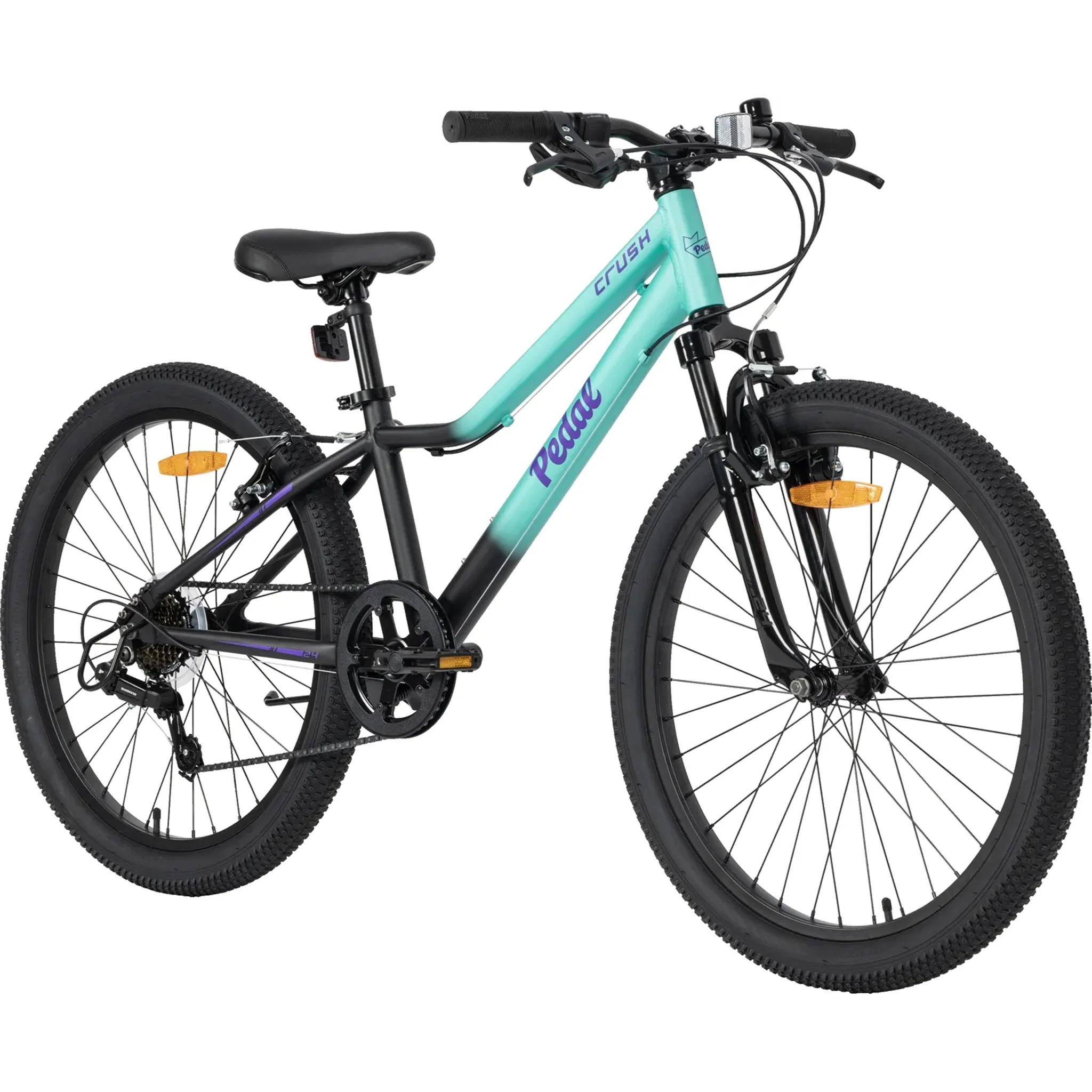 Pedal Crush 24" Kids Bike Teal/Black Fade - Image 2