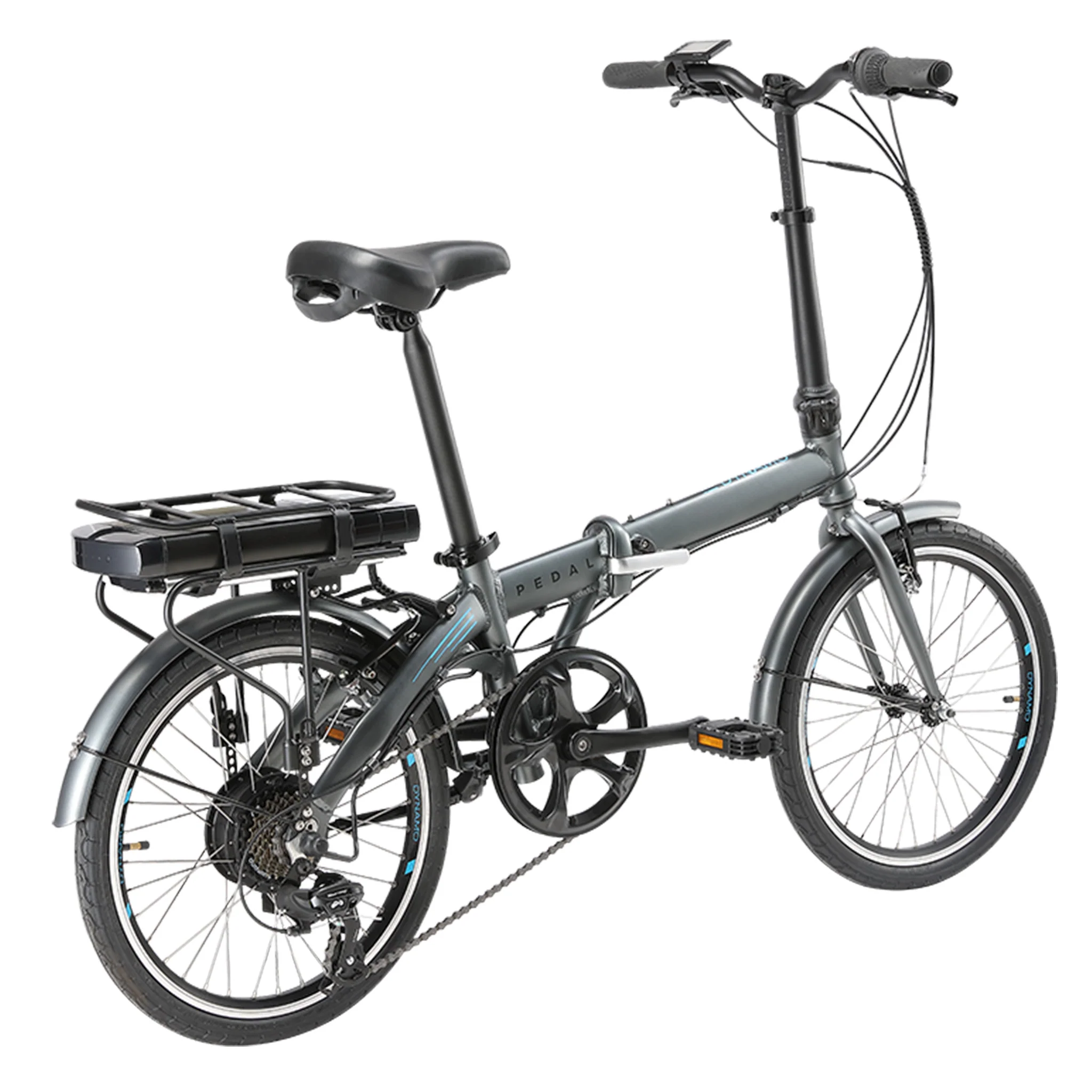 Pedal Dynamo Folding Electric Bike Charcoal - Image 3