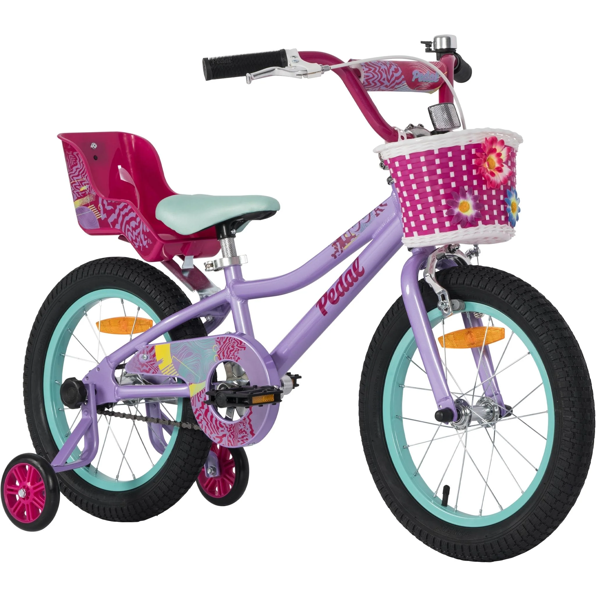 Pedal Hoot Alloy 16" Kids Bike Lilac/Black - Image 2