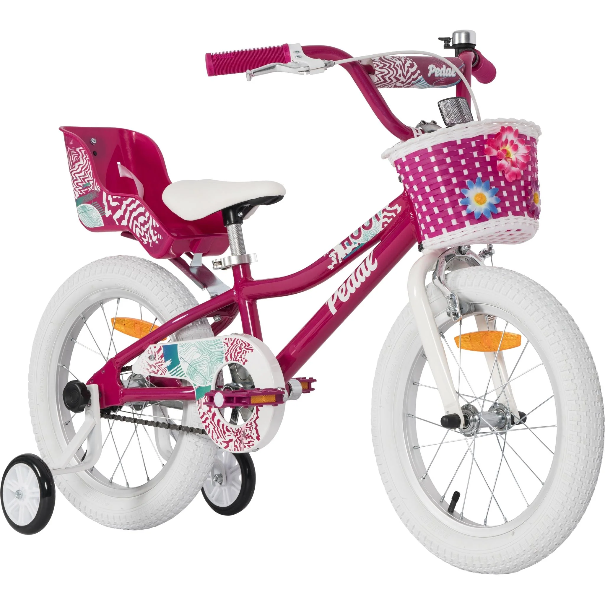 Pedal Hoot Alloy 16" Kids Bike Pink/White - Image 2