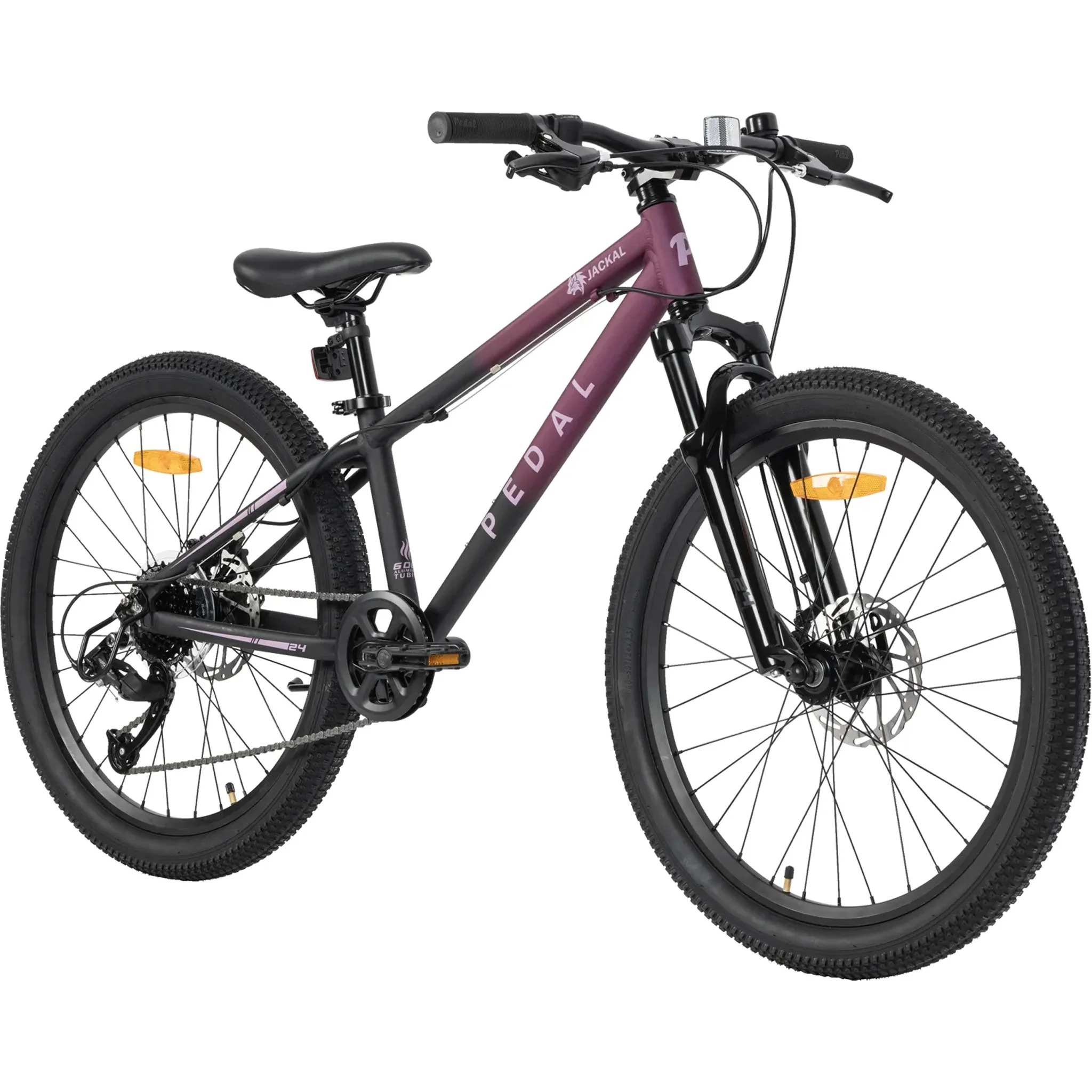 Pedal Jackal 24" Kids Bike Berry/Black Fade - Image 2