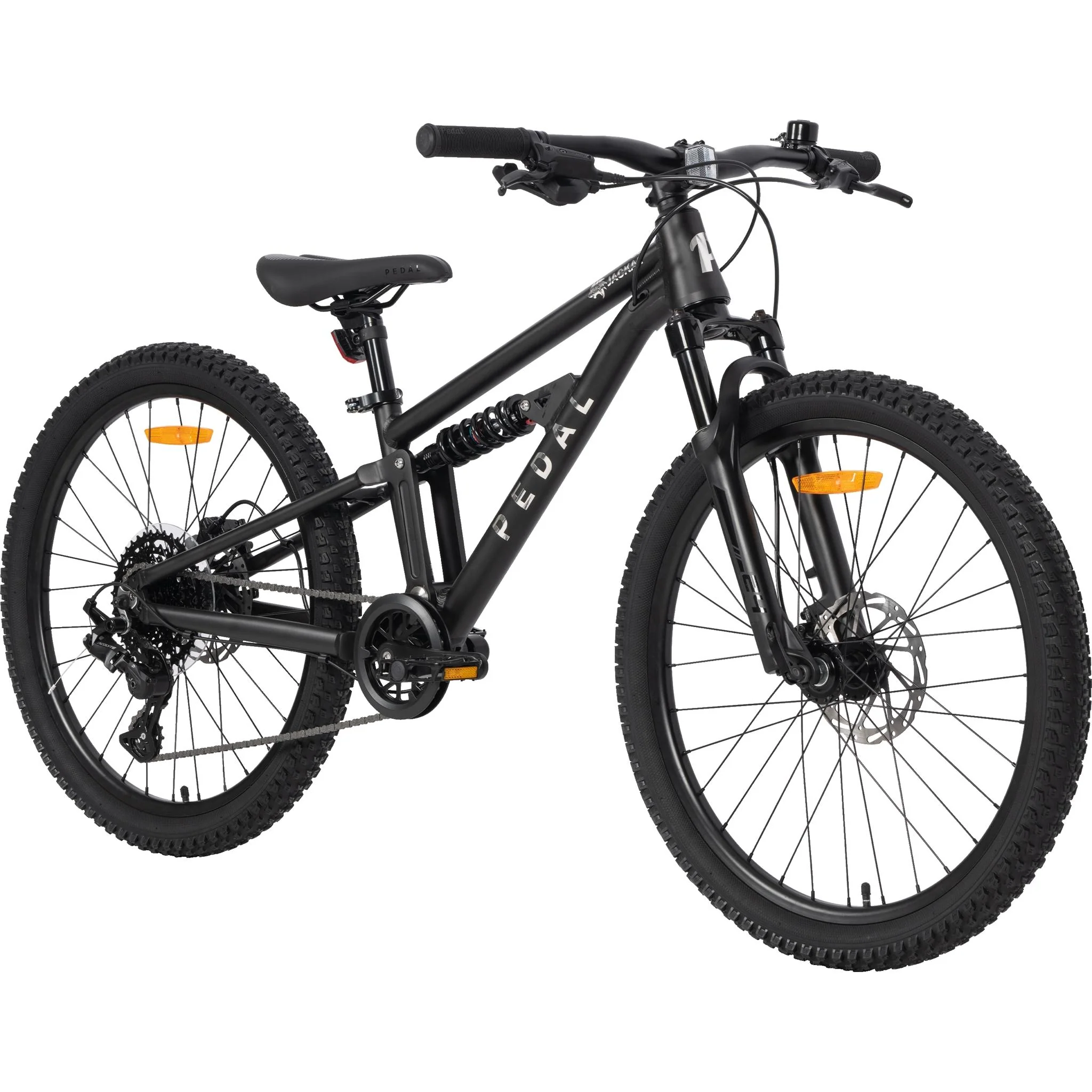 Pedal Jackal DS 24" Kids Dual-Suspension Mountain Bike Cosmic Black - Image 3