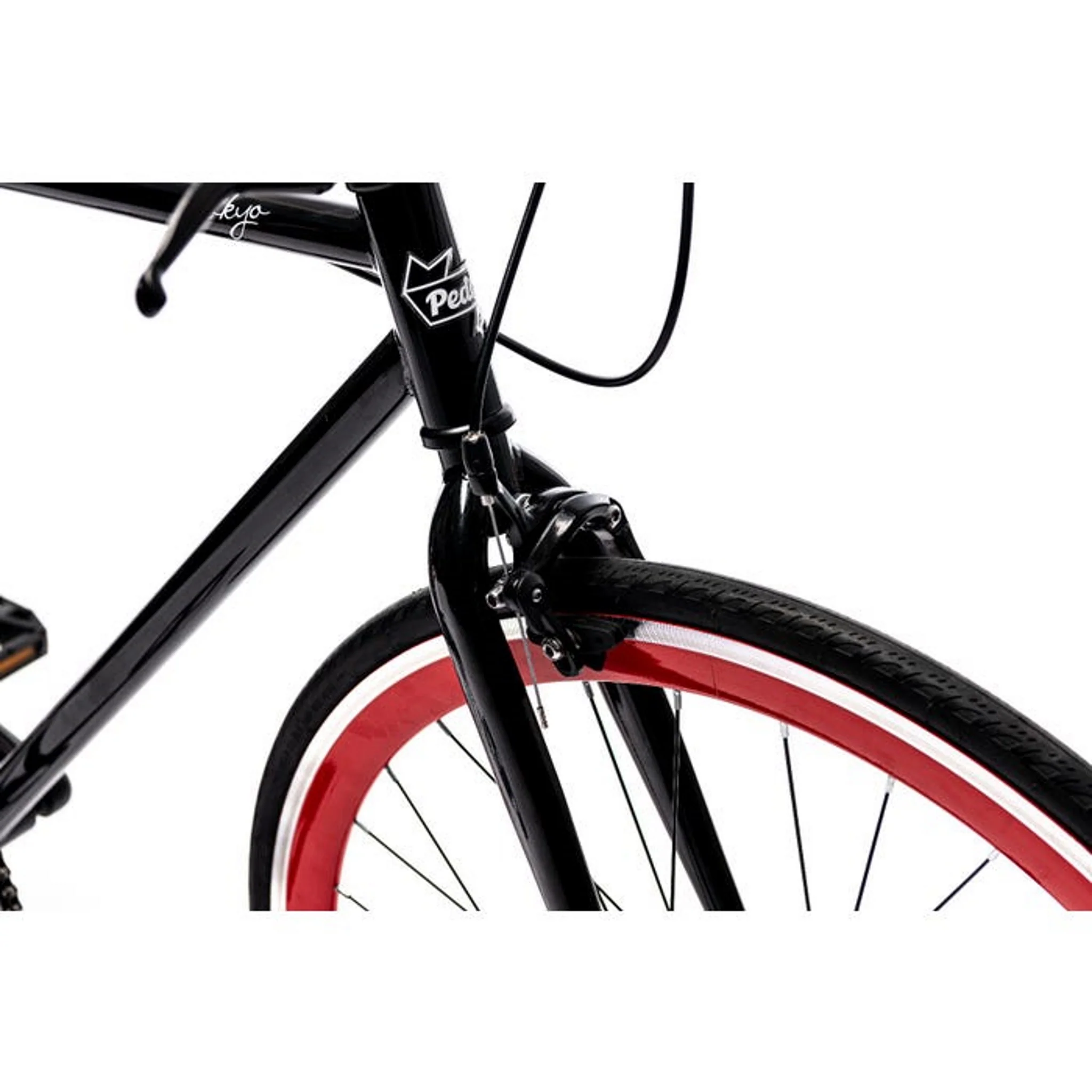 Pedal Messenger Urban Fixie Bike Tokyo Black/Red - Image 6