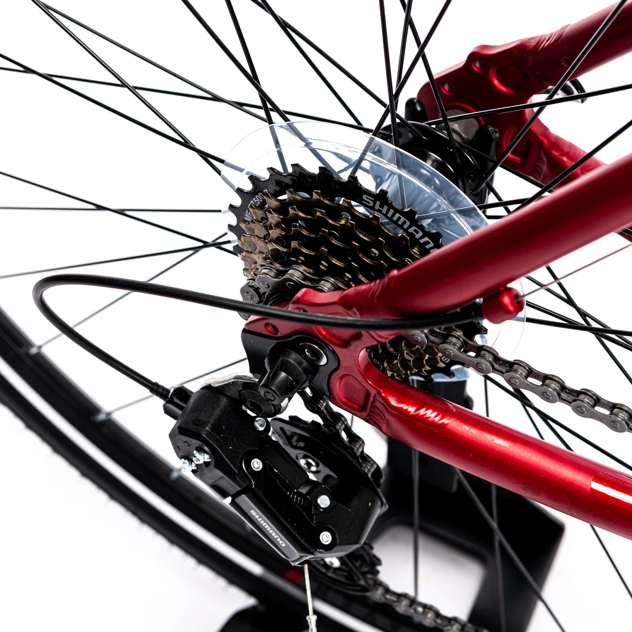 Pedal Raven 2 Hybrid Bike Dark Red - Image 3