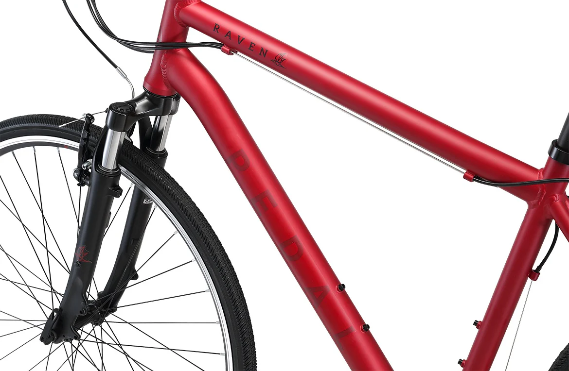 Pedal Raven 2 Hybrid Bike Dark Red - Image 7