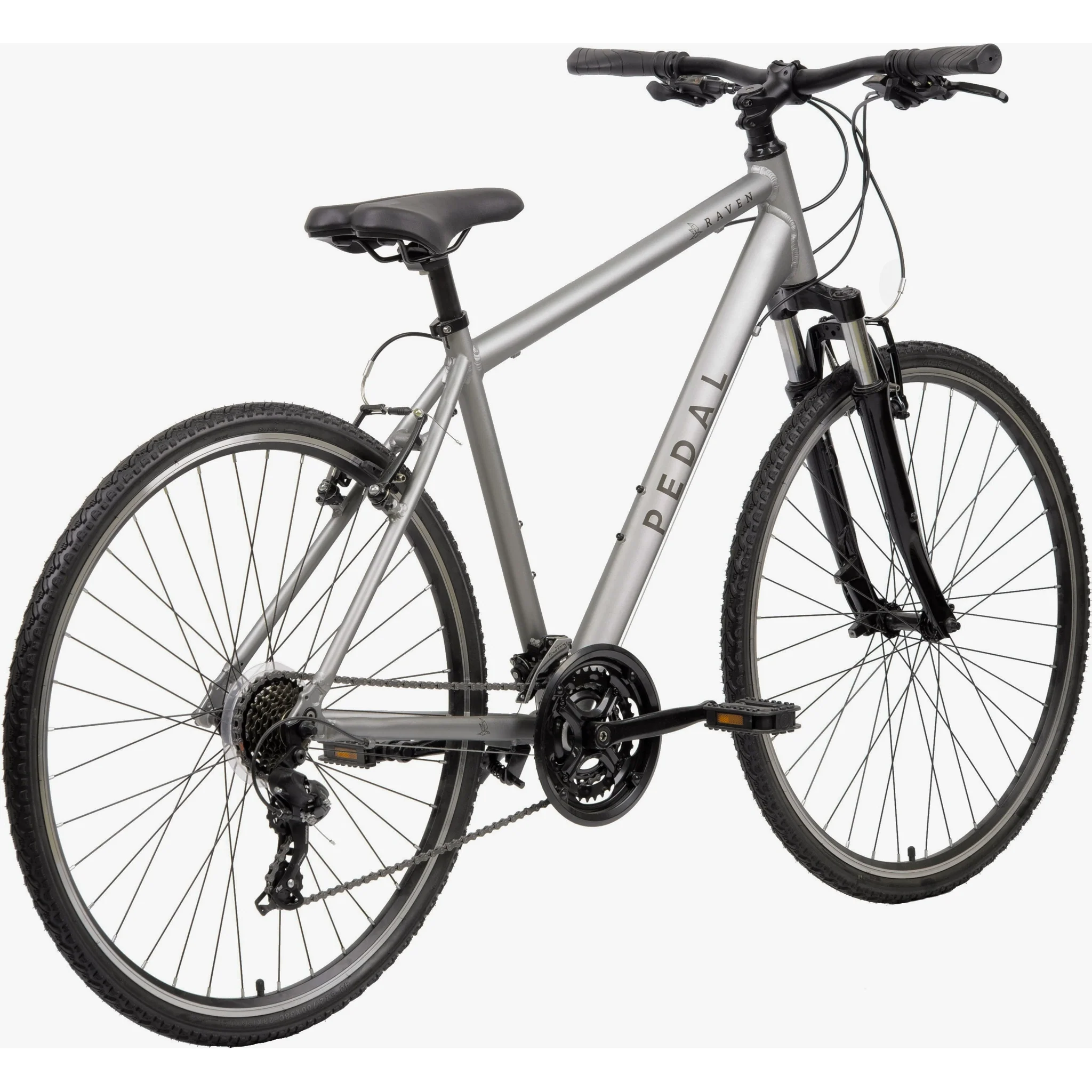 Pedal Raven 3 Hybrid Bike Satin Silver - Image 3