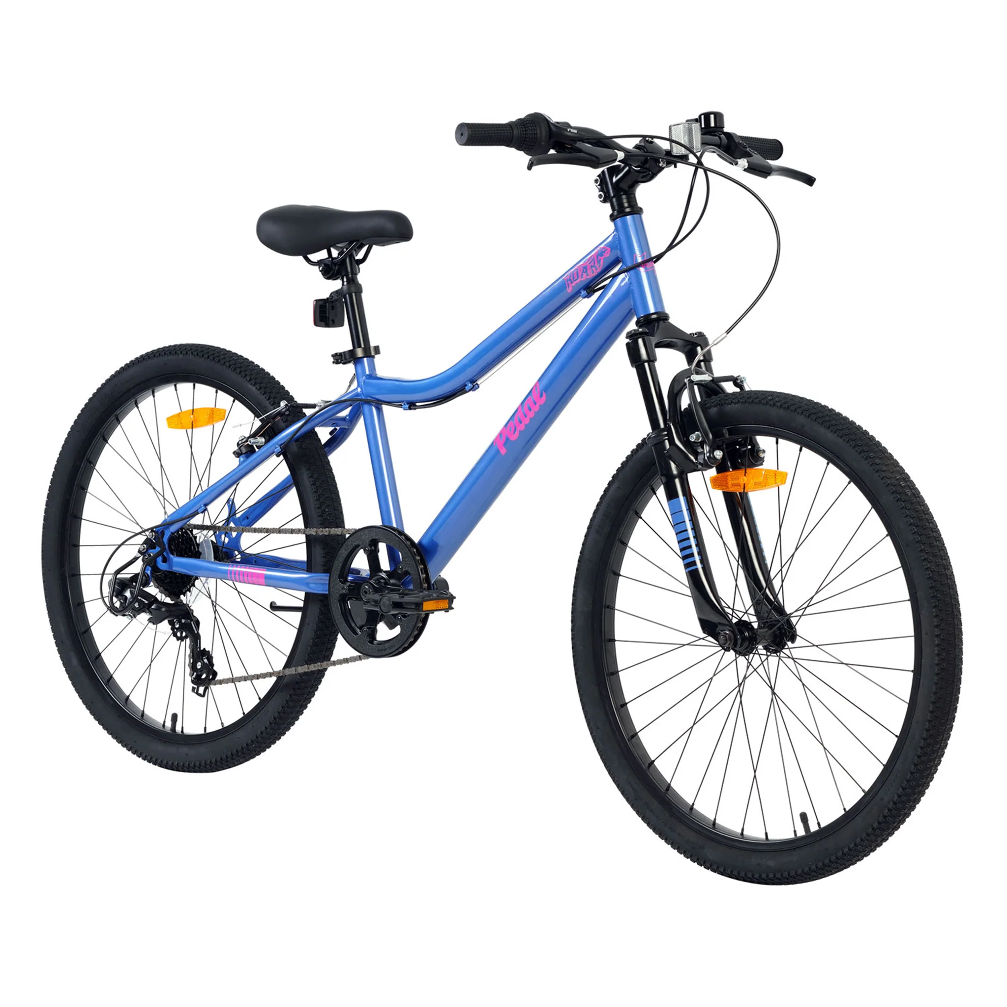 Pedal Roar 24" Kids Bike Steel Blue Pink - Image 2