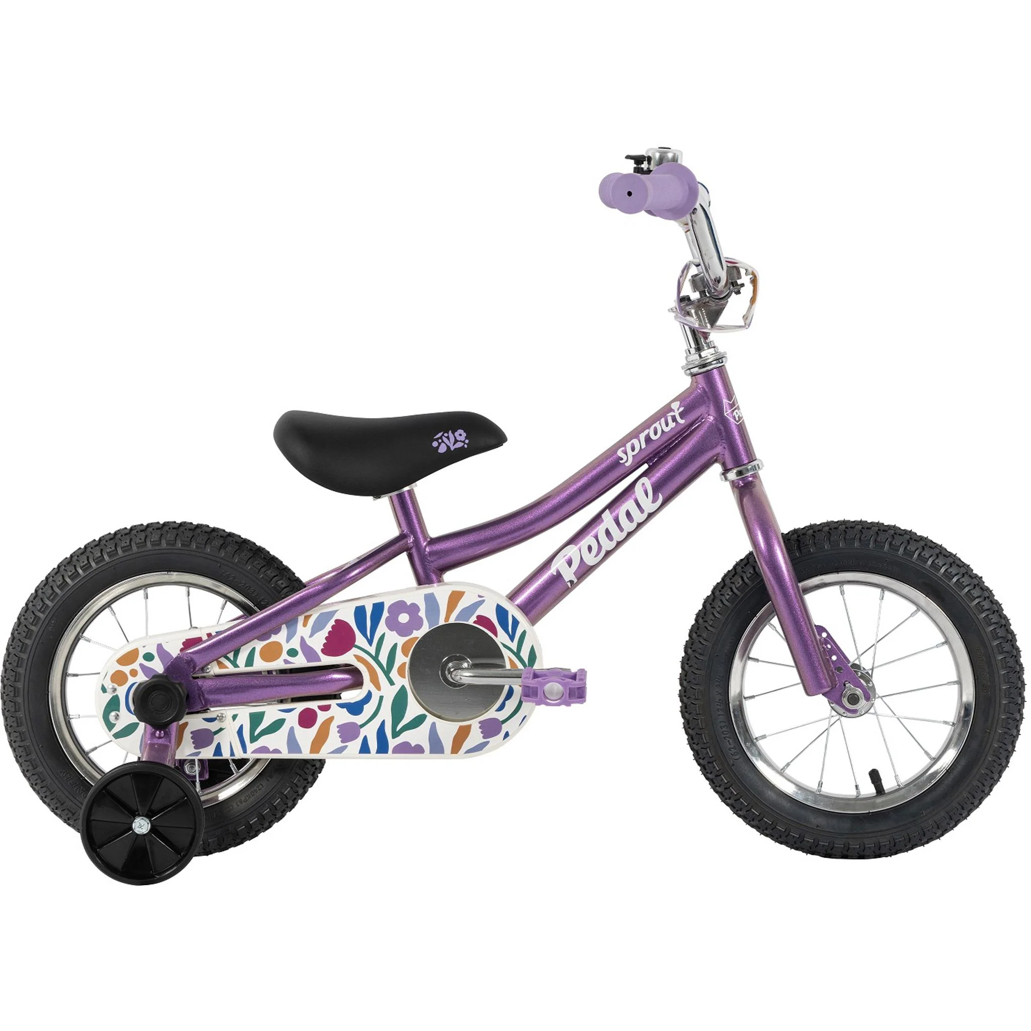 Pedal Sprout 12'' Kids Bike New Purple/Flowers