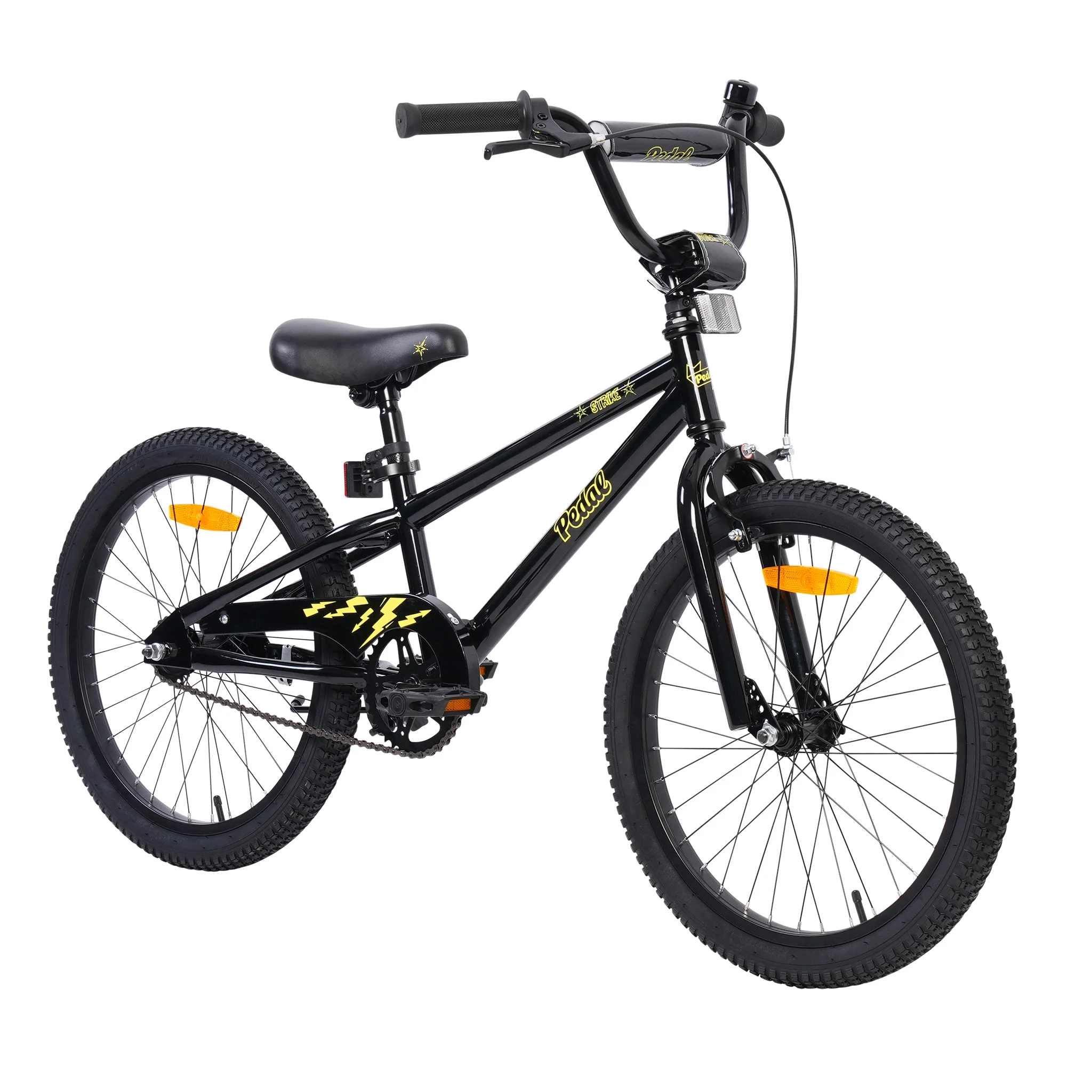 Pedal Strike 20" Steel Kids Bike Black/Yellow - Image 2