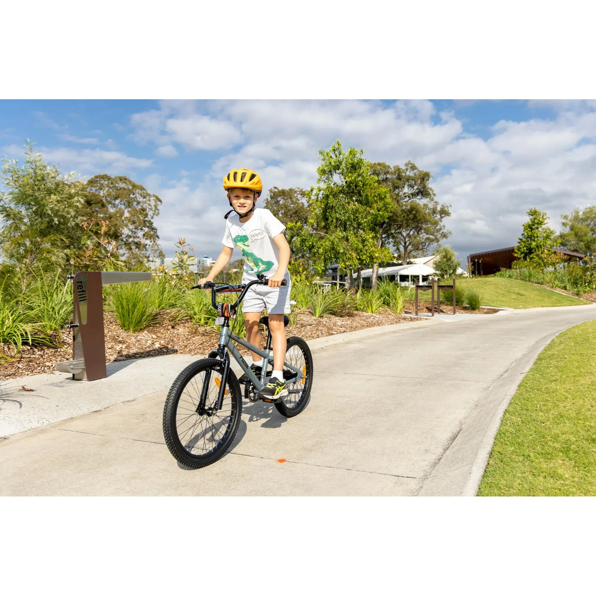 Pedal Strike 20" Kids Bike Steel Silver/Green - Image 4