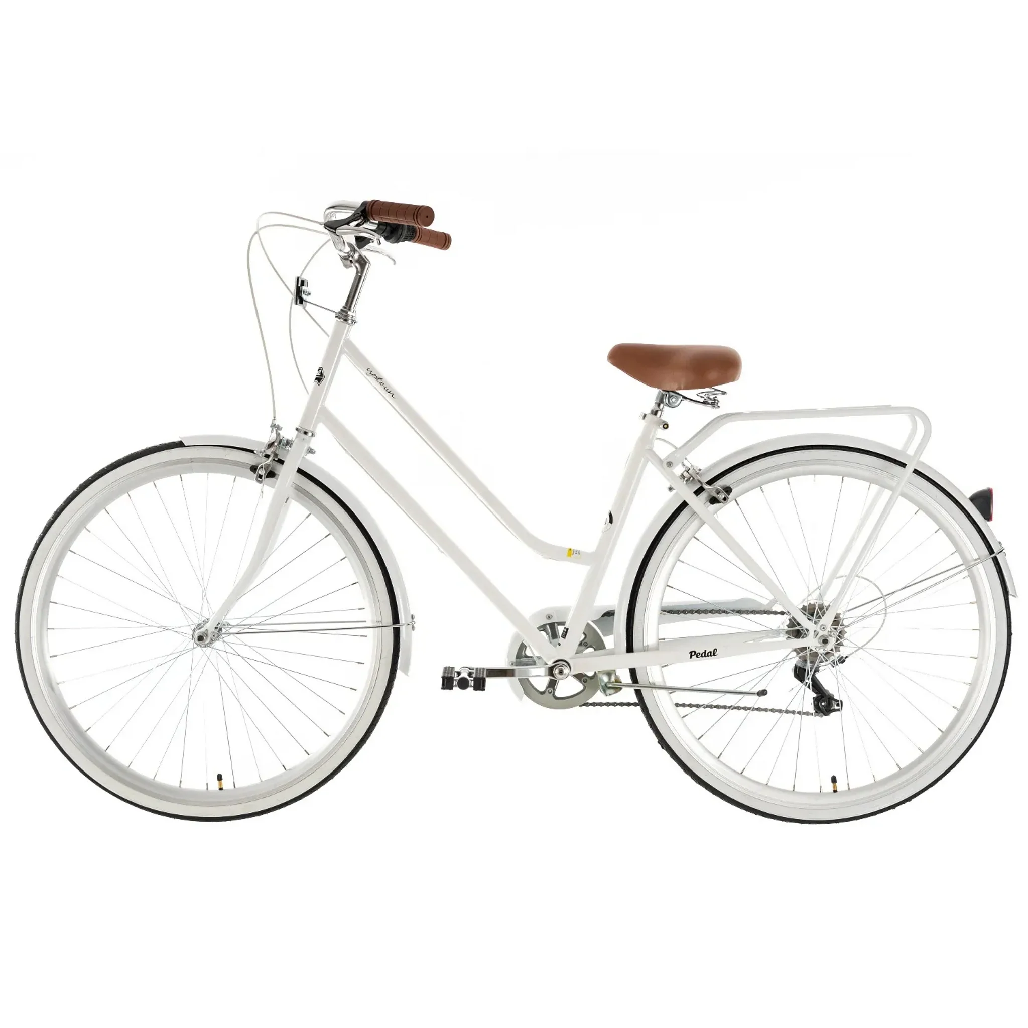 Pedal Uptown Classic Cruiser Bike White - Image 3