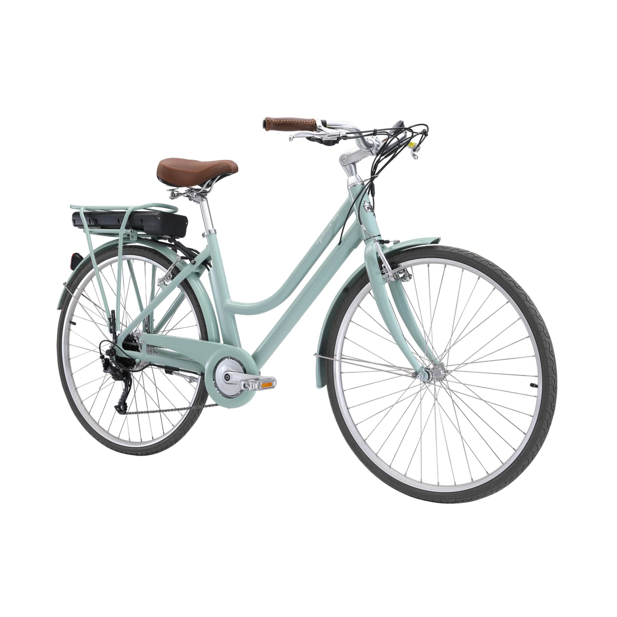 Pedal Uptown ELC Electric Cruiser Bike 374Wh Battery Sage/Black - Image 2