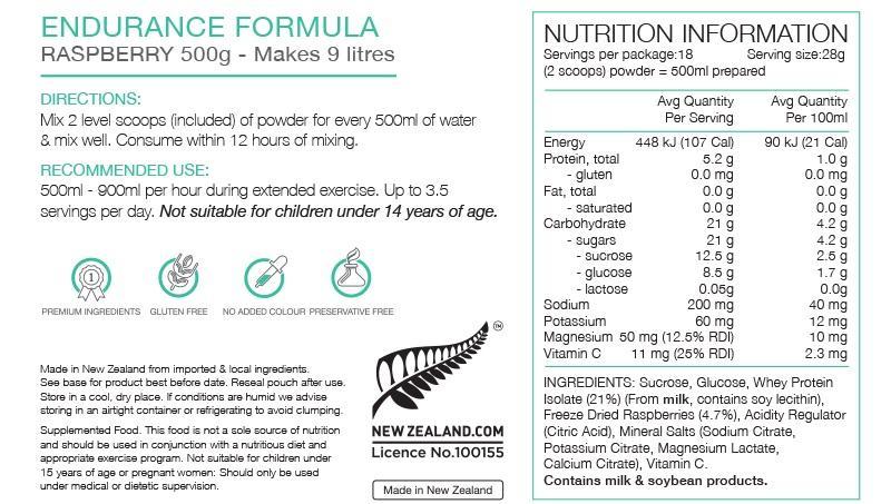 Pure Endurance Formula 500g Pouch Raspberry - Image 2