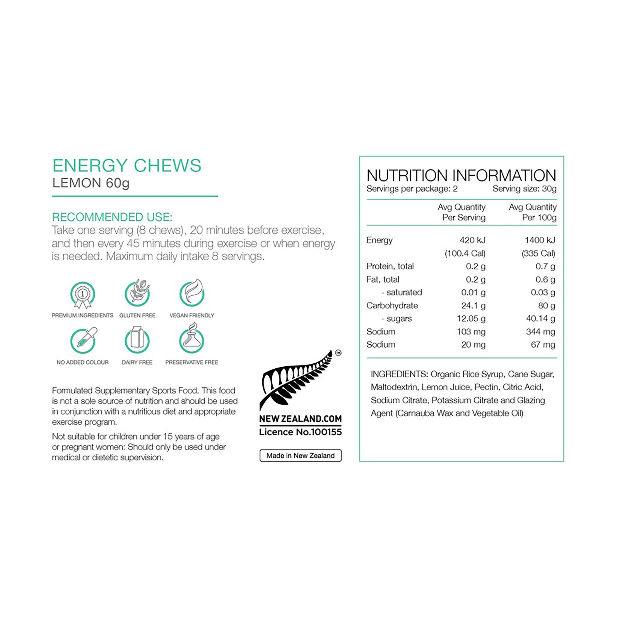 Pure Energy Chews Lemon 60g - Image 3