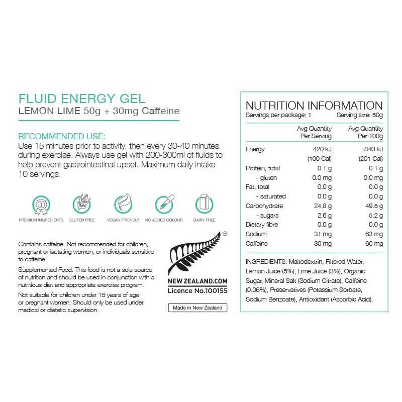 PURE Energy Gel 50g Lemon & Lime with Caffeine - Image 2