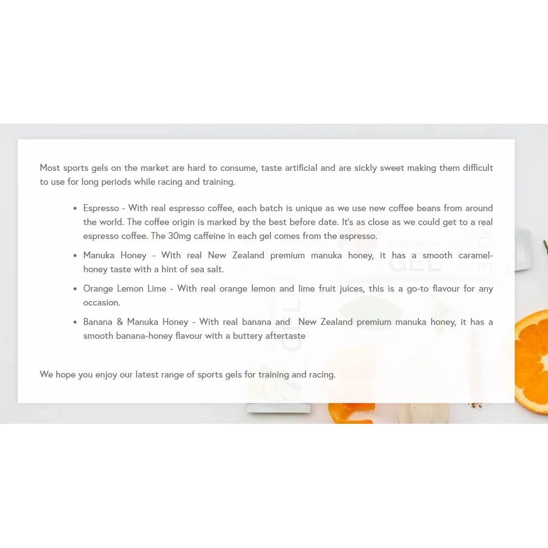 PURE Energy Gel 35g Orange, Lemon & Lime - Image 2
