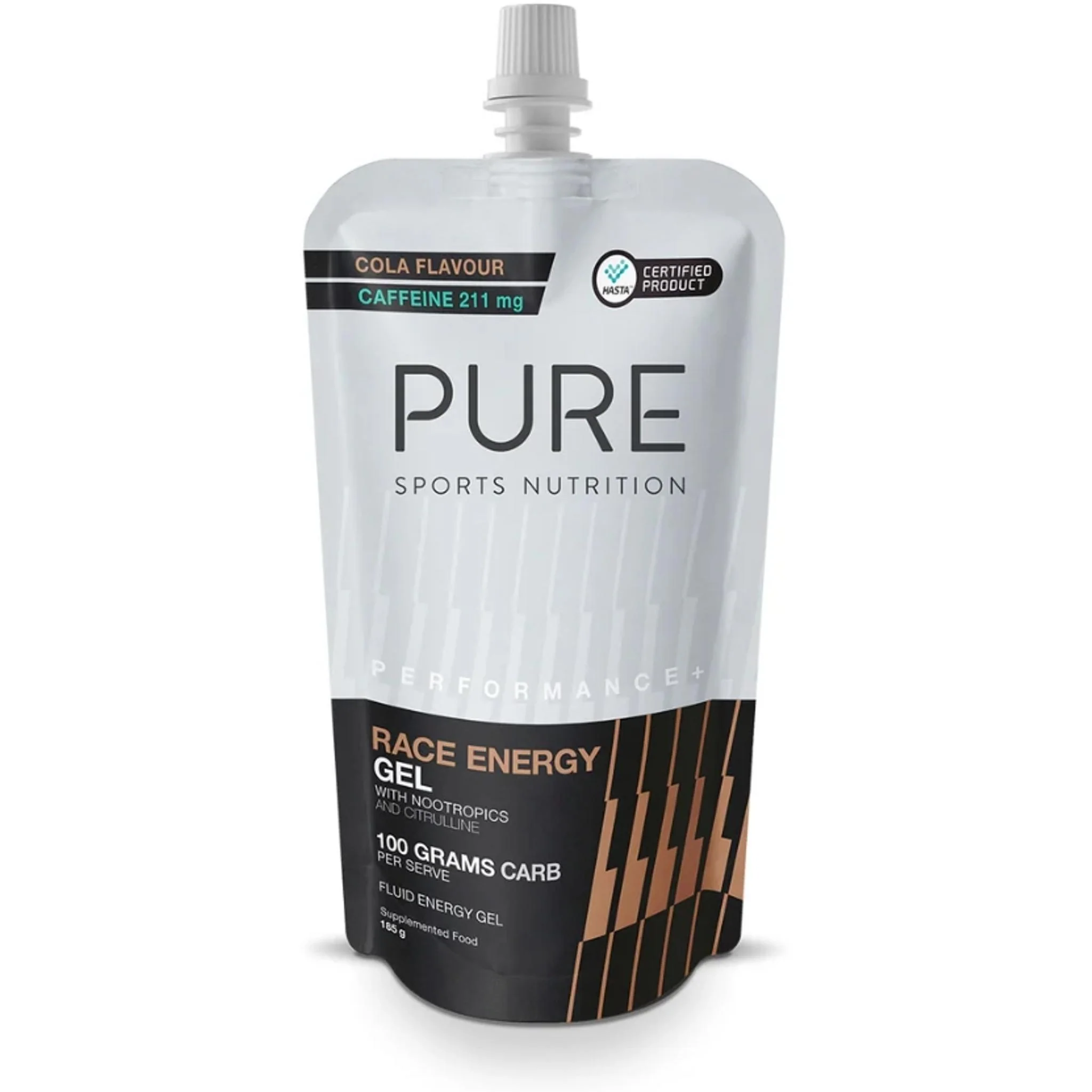 Pure Performance+ Race Energy Gel w/ Caffeine - Cola + Caffeine