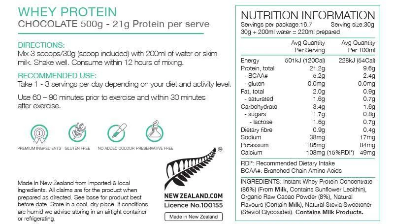 Pure Whey Protein Pouch Chocolate 500g - Image 2
