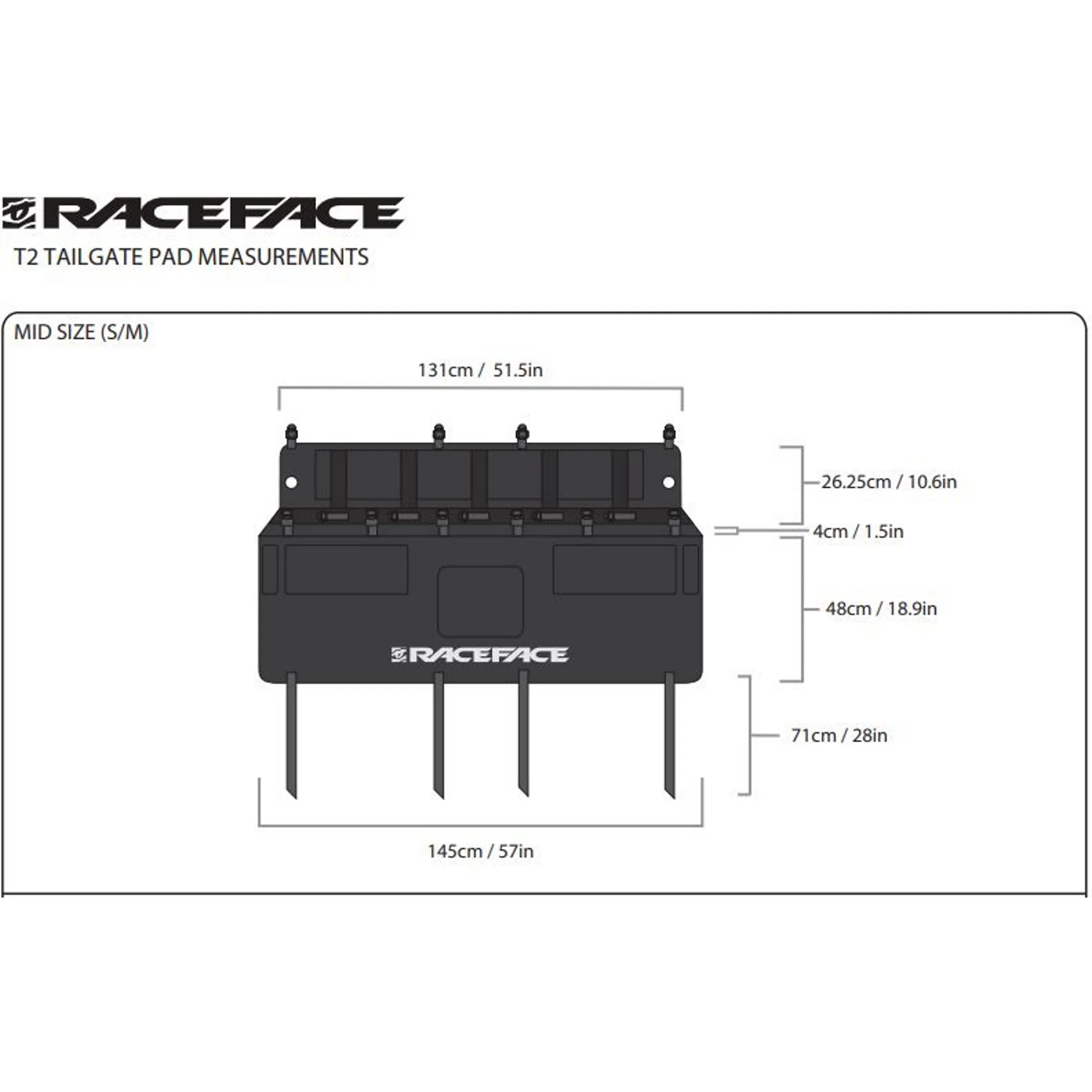 Race Face T2 Tailgate Pad Olive Mid-Size - Image 3