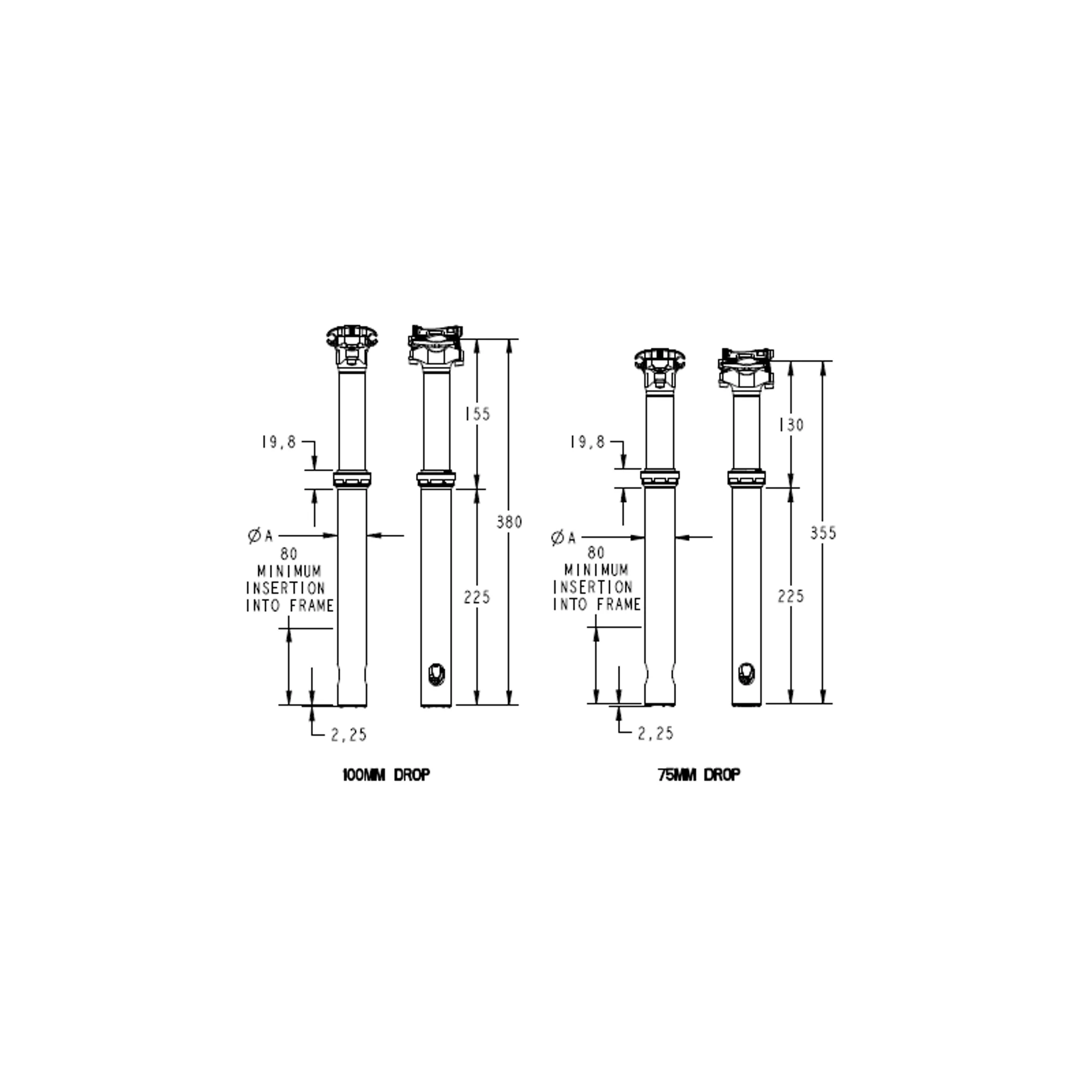 Race Face Turbine Sl Dropper Post - 30.9 Diameter 100 Drop (No Lever) - Image 3
