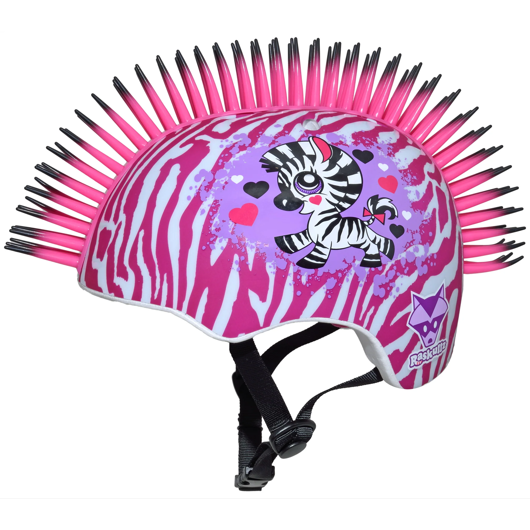 Raskullz Zebra Mohawk White Child Helmet - Image 3