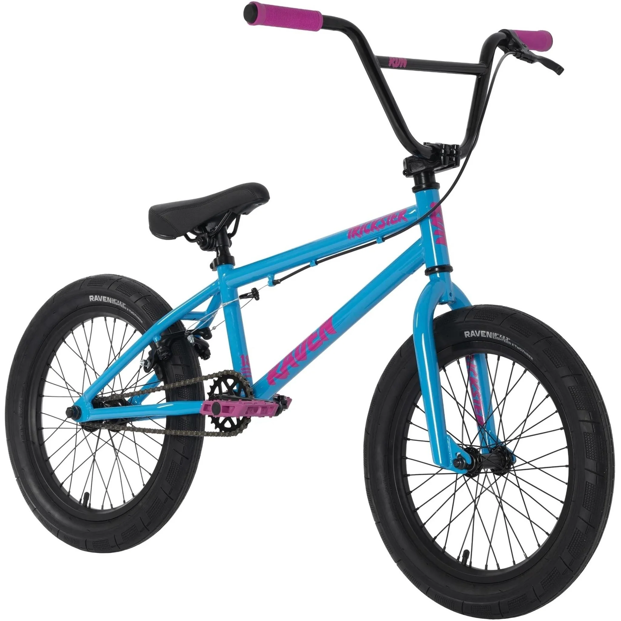 Raven Trickster 18" BMX Bike Neon Coral - Image 2