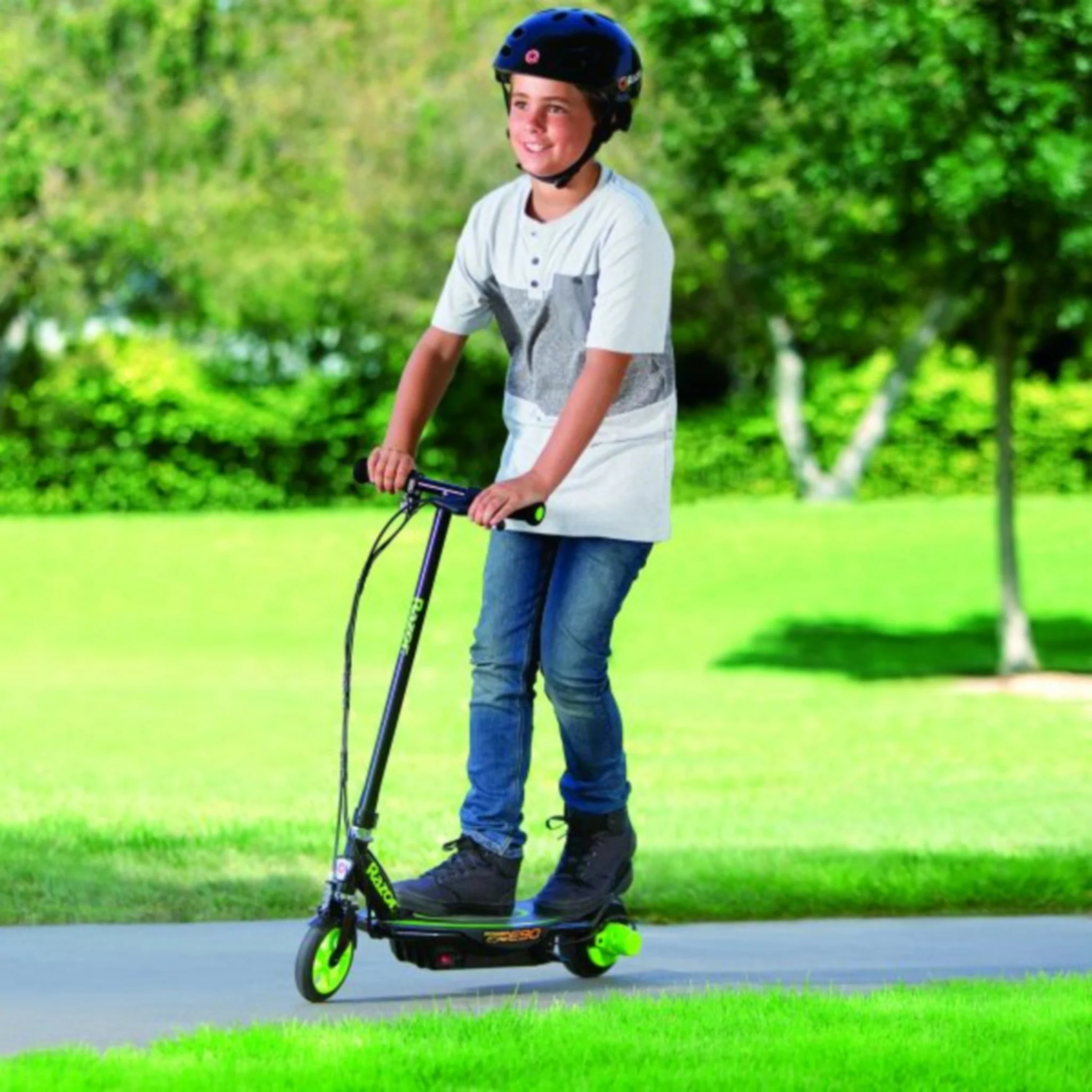 Razor PowerCore E90 Kids Electric Scooter Green - Image 3