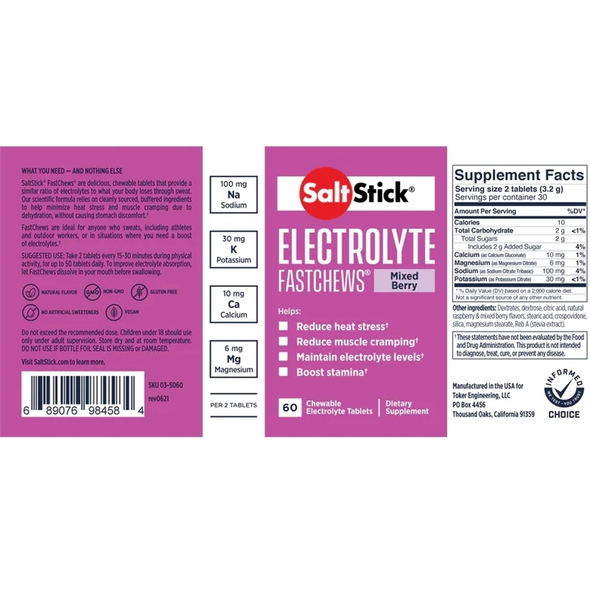 Saltstick FastChews Mixed Berry 10 Chews (12 packs) - Image 2