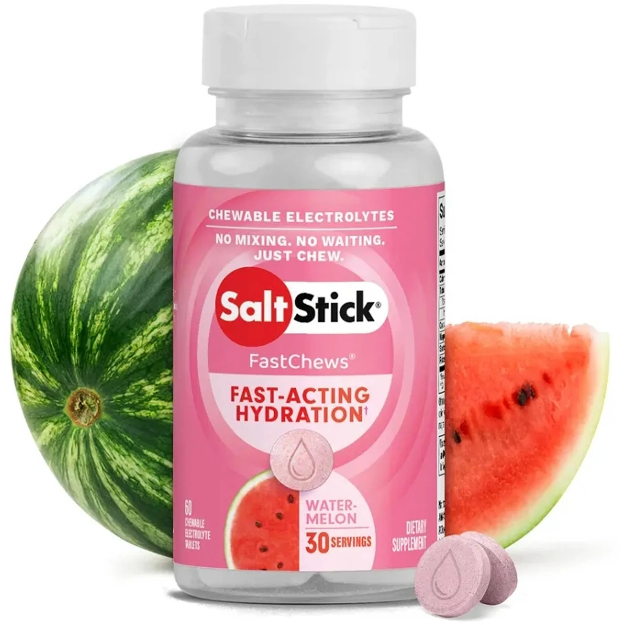 Saltstick Electrolyte FastChews Watermelon (Bottle of 60)