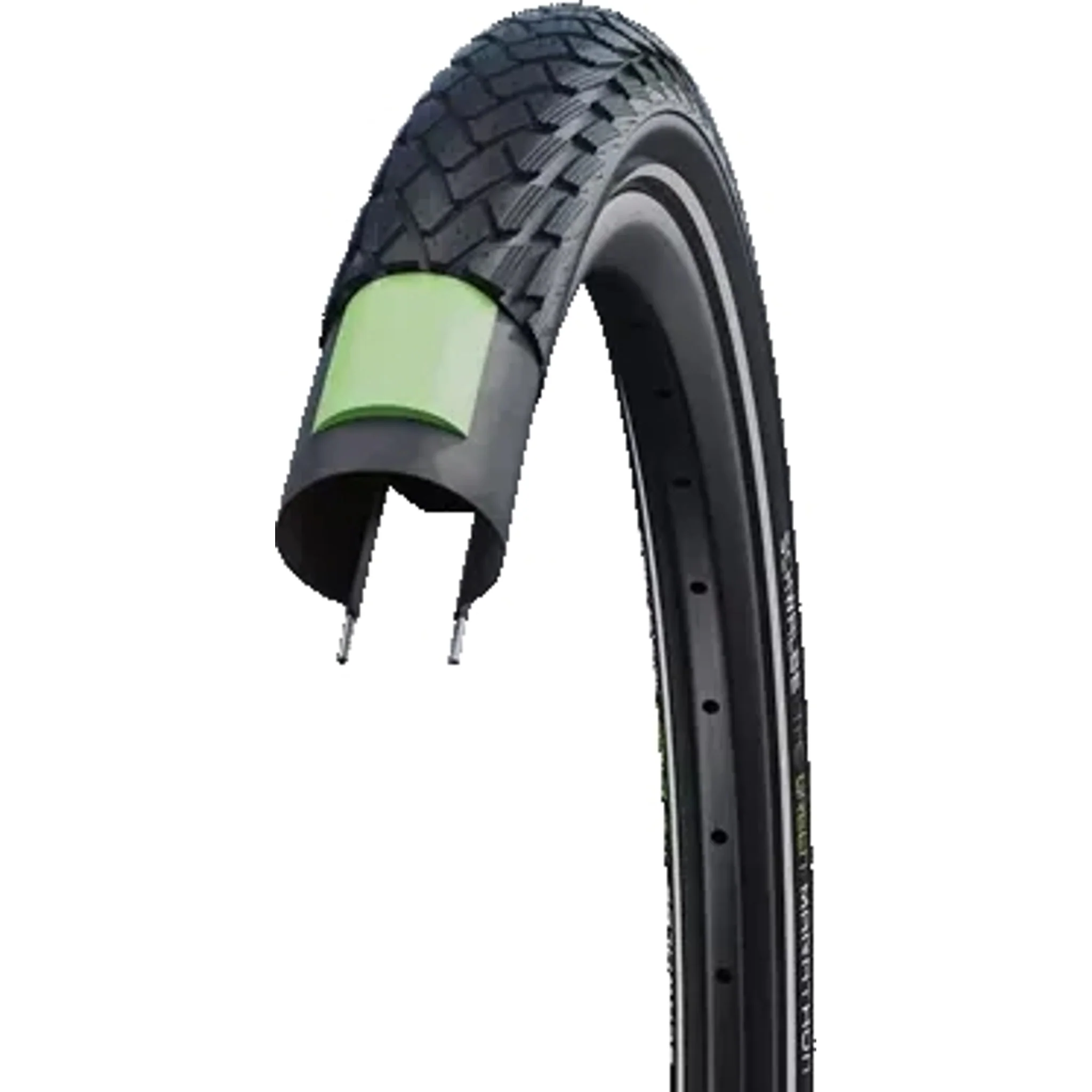 Schwalbe Green Marathon E-50 Wire Bead Hybrid Tyre 700 x 32c (28 x 1.25") Black/Reflective - Image 2