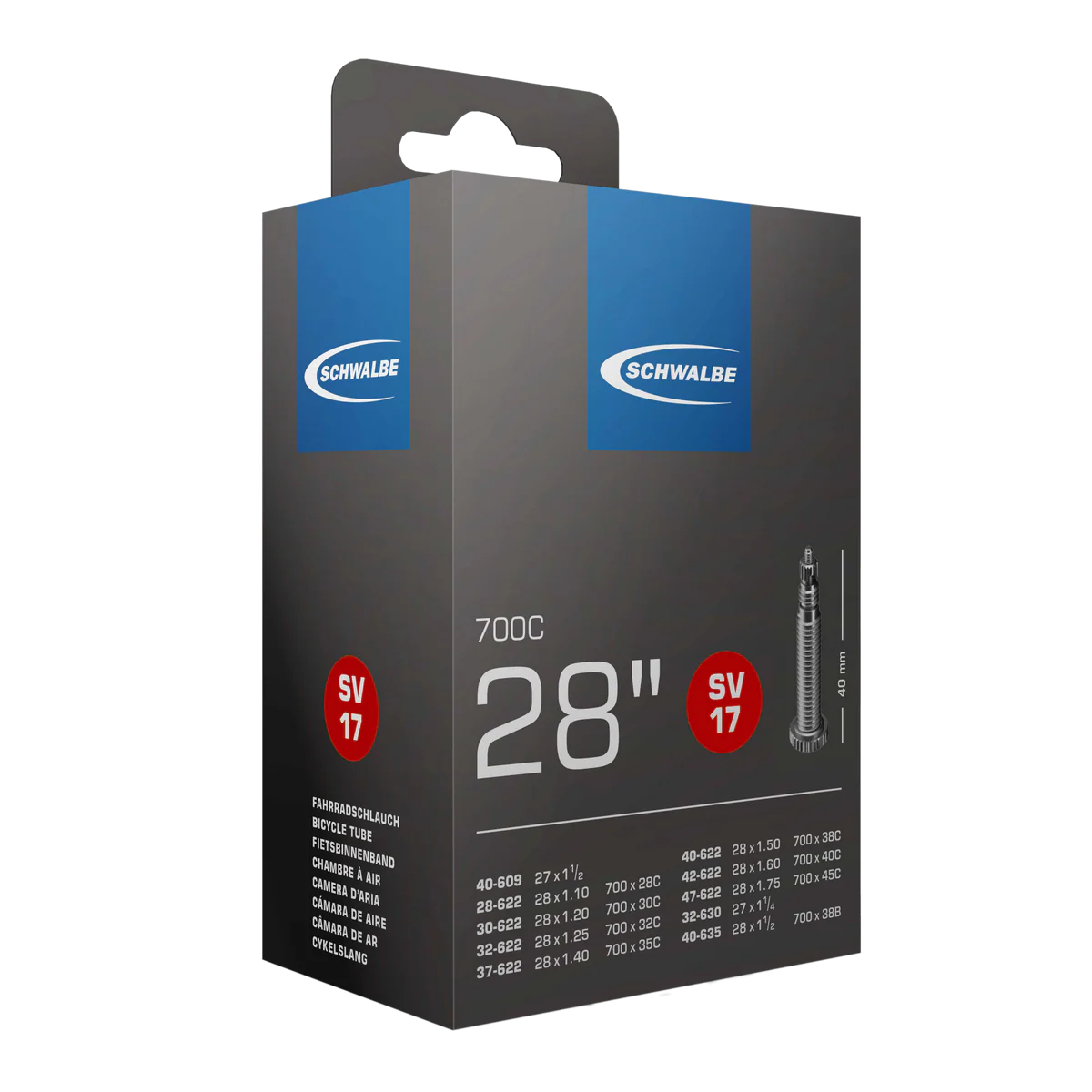 Schwalbe Tube AV7 20 x 1.50-2.50 Schrader 40mm 145g - Image 5