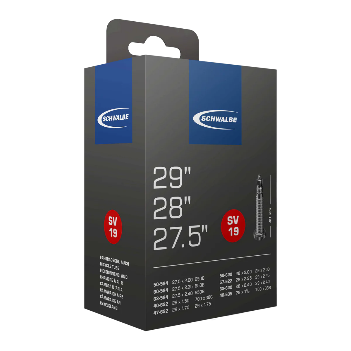 Schwalbe Tube AV7B 20 x 0.9-1.0 Schrader 40mm 80g - Image 6