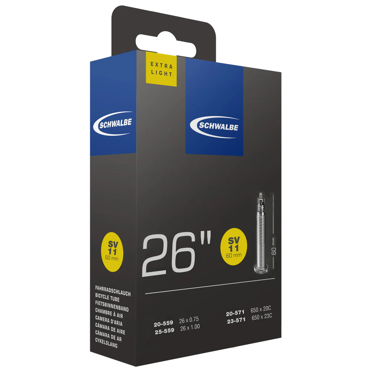 Schwalbe Tube SV14 26 x 1.5-2.35 Presta 40mm Extralight 130g