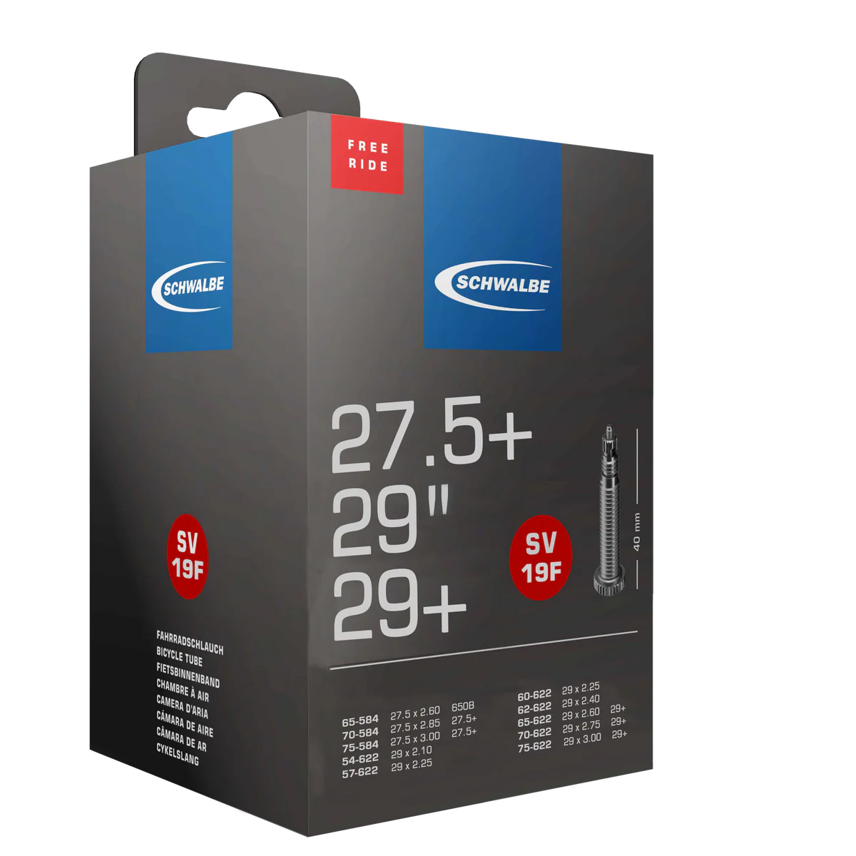 Schwalbe Tube SV21F 27.5 x 2.1-3.0 Presta 40mm Freeride 205g - Image 2