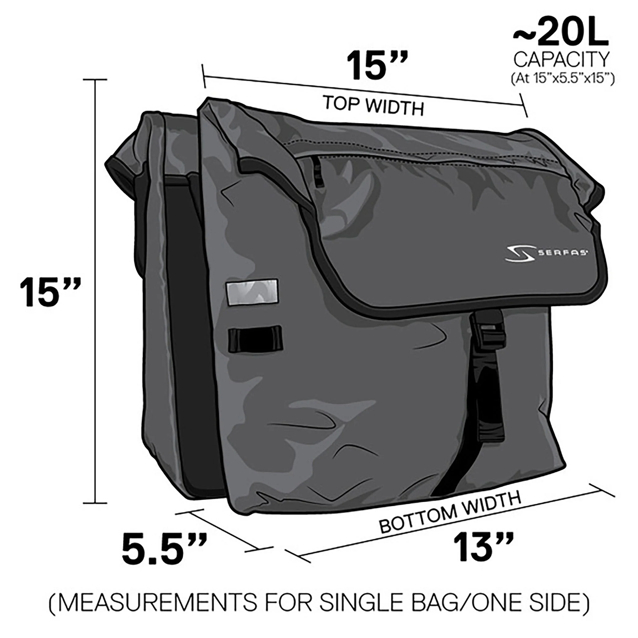Serfas Pannier Double Bag Black - Image 6