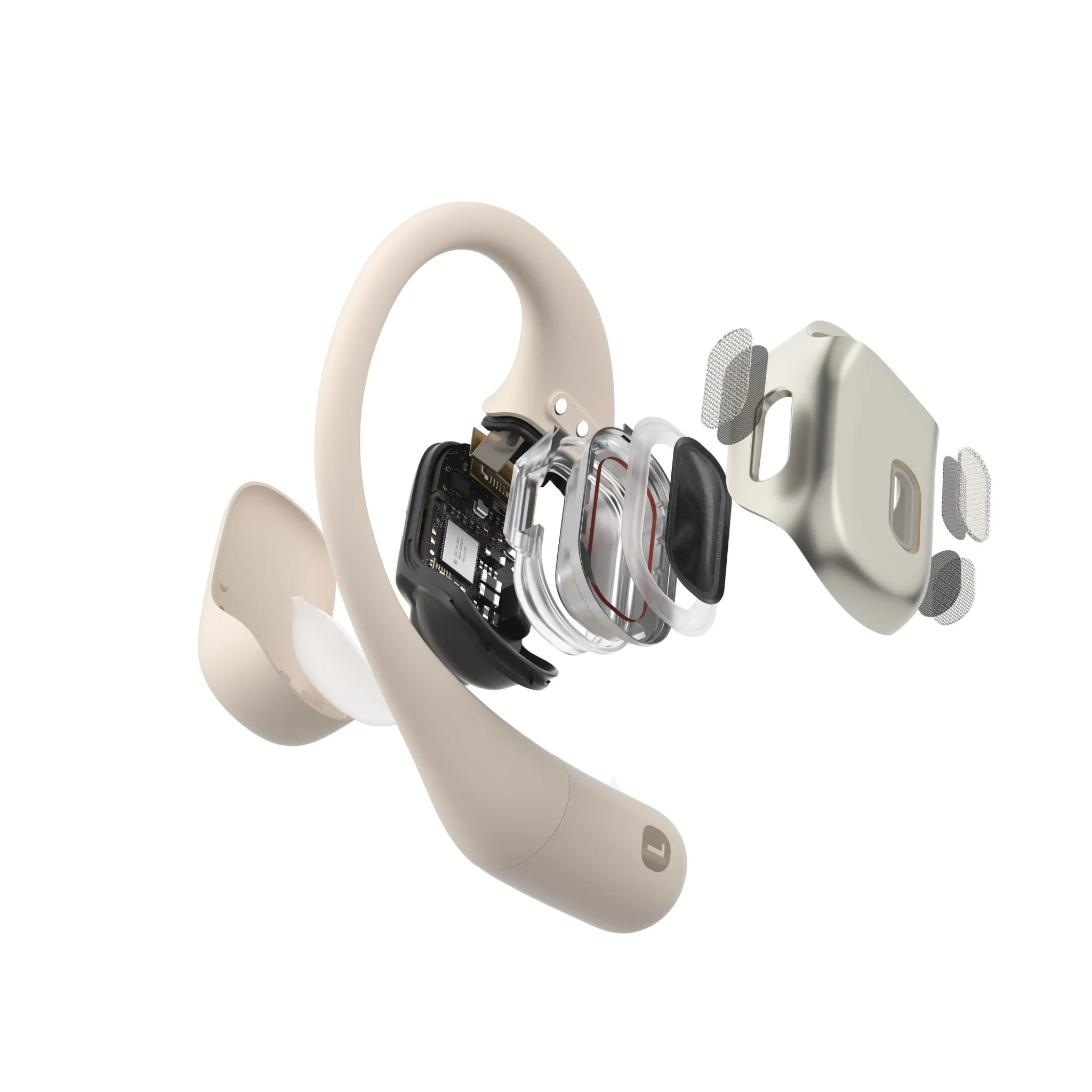 Shokz OpenFit True Wireless Bluetooth Headphones Beige - Image 10