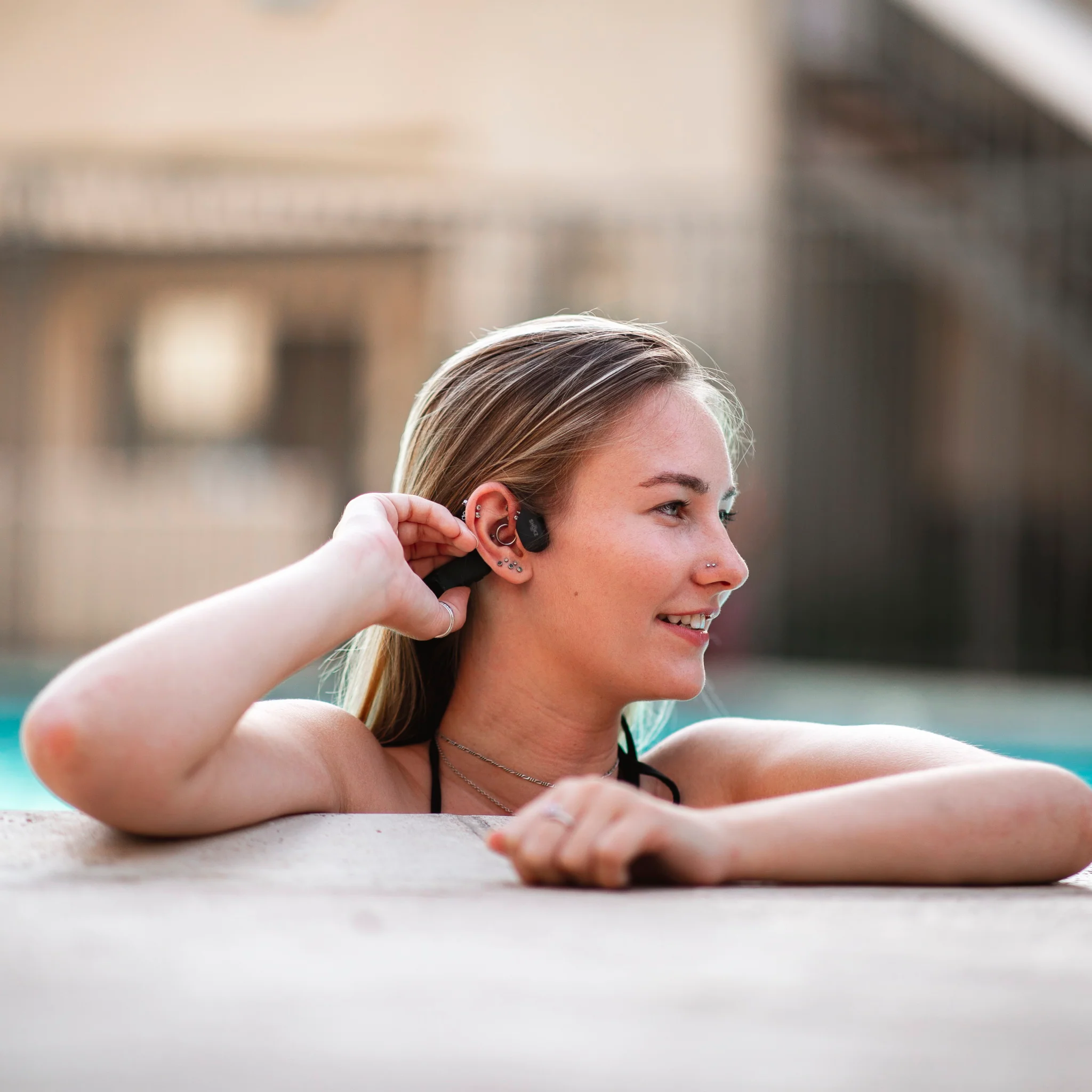 Shokz OpenSwim Waterproof Bone Conduction MP3 Headphones Black - Image 10