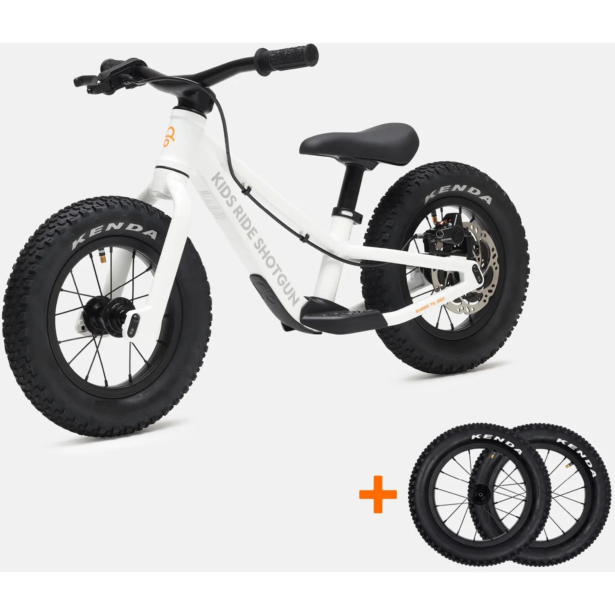 Kids Ride Shotgun Dirt Hero Off-Road Balance Bike 12" Arctic Storm White - Image 2