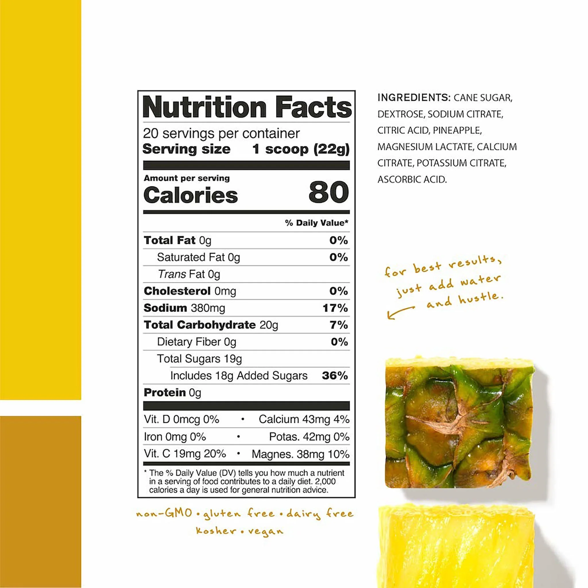 Skratch Labs Hydration Sport Drink Mix Pineapple (20 Serves) - Image 3